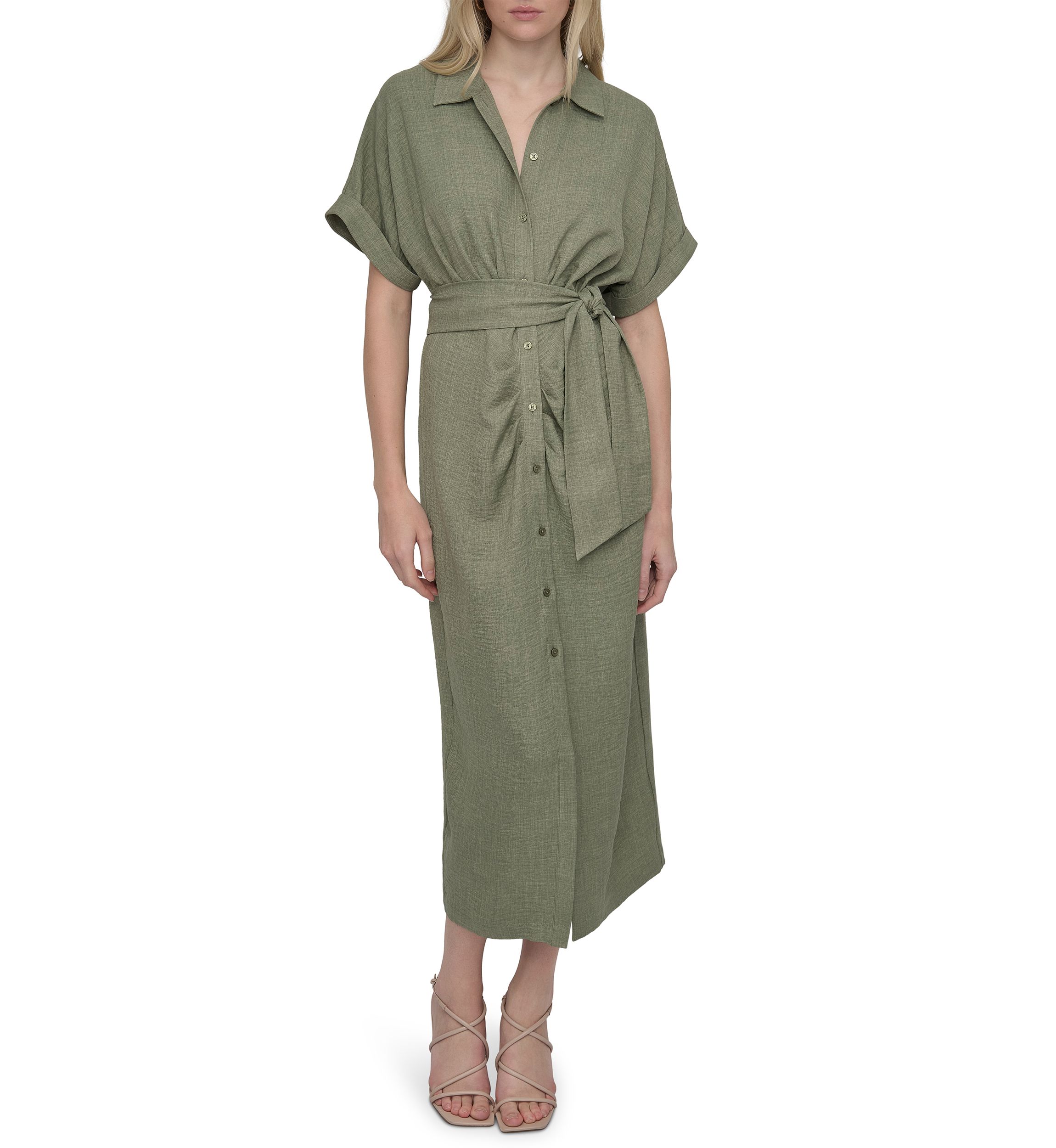 Womens Belted Shirtdress