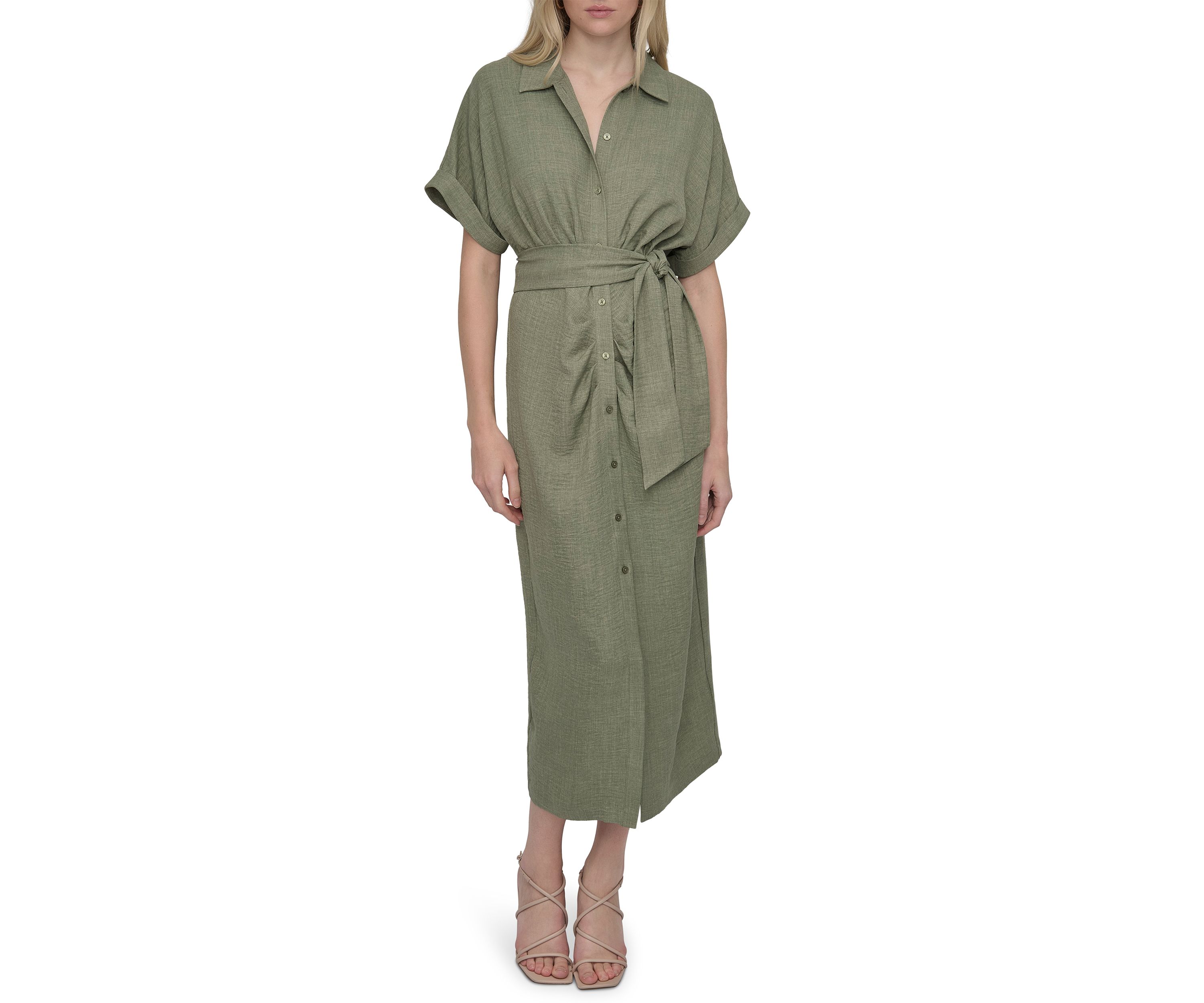 Womens Belted Shirtdress