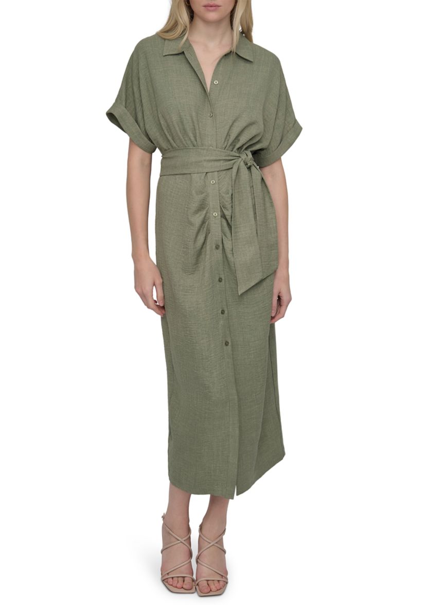 Womens Belted Shirtdress