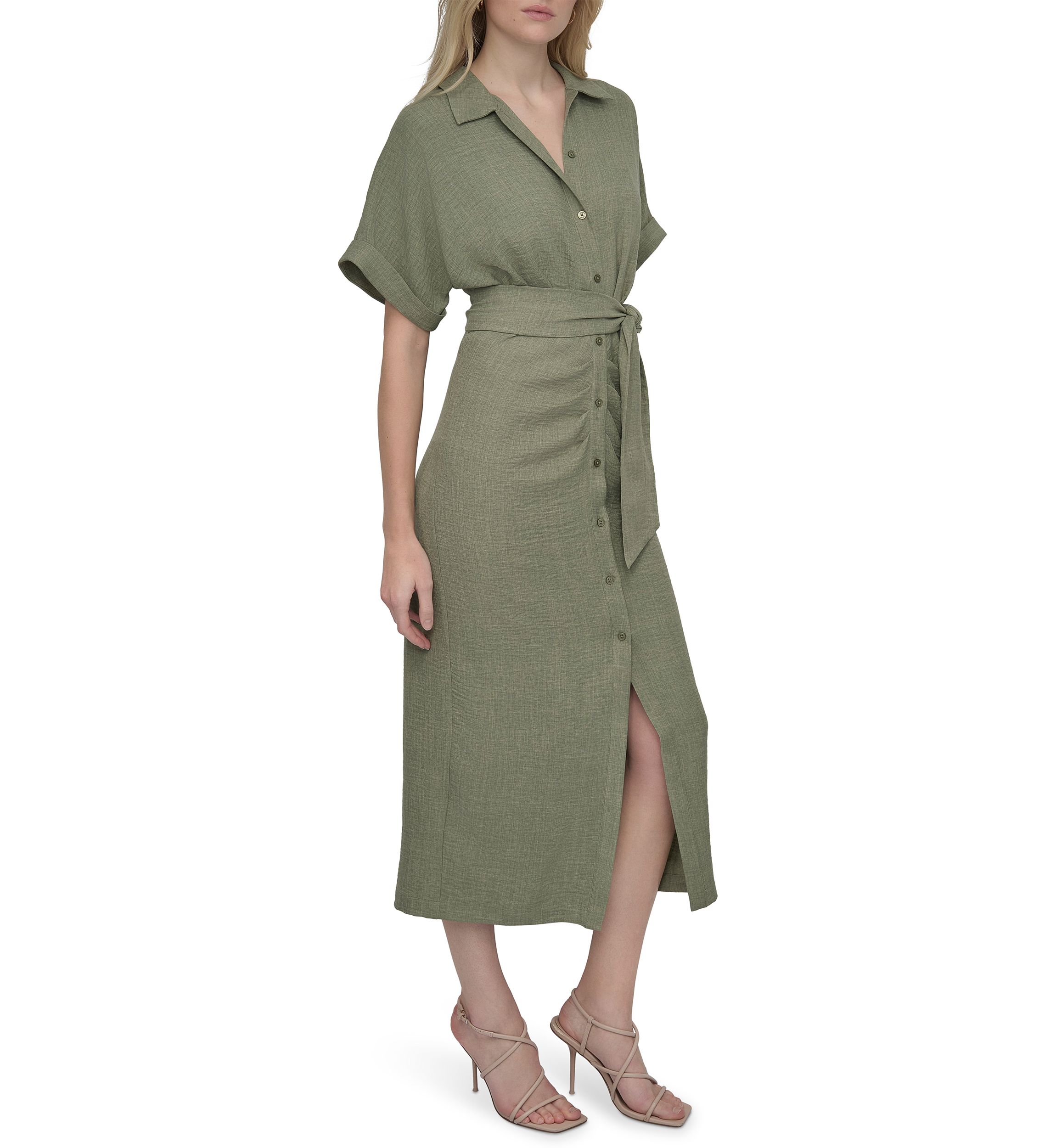 Womens Belted Shirtdress