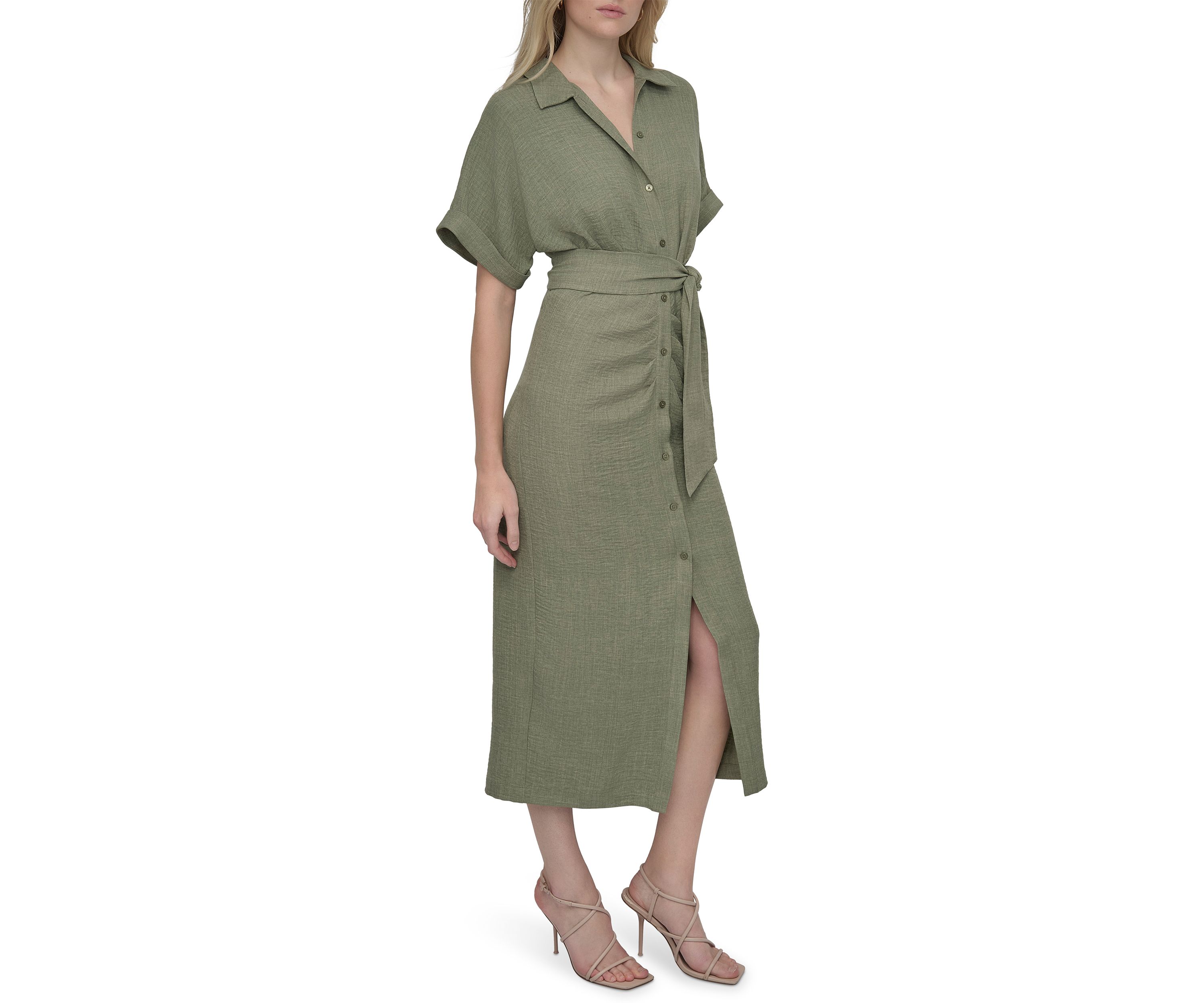 Womens Belted Shirtdress