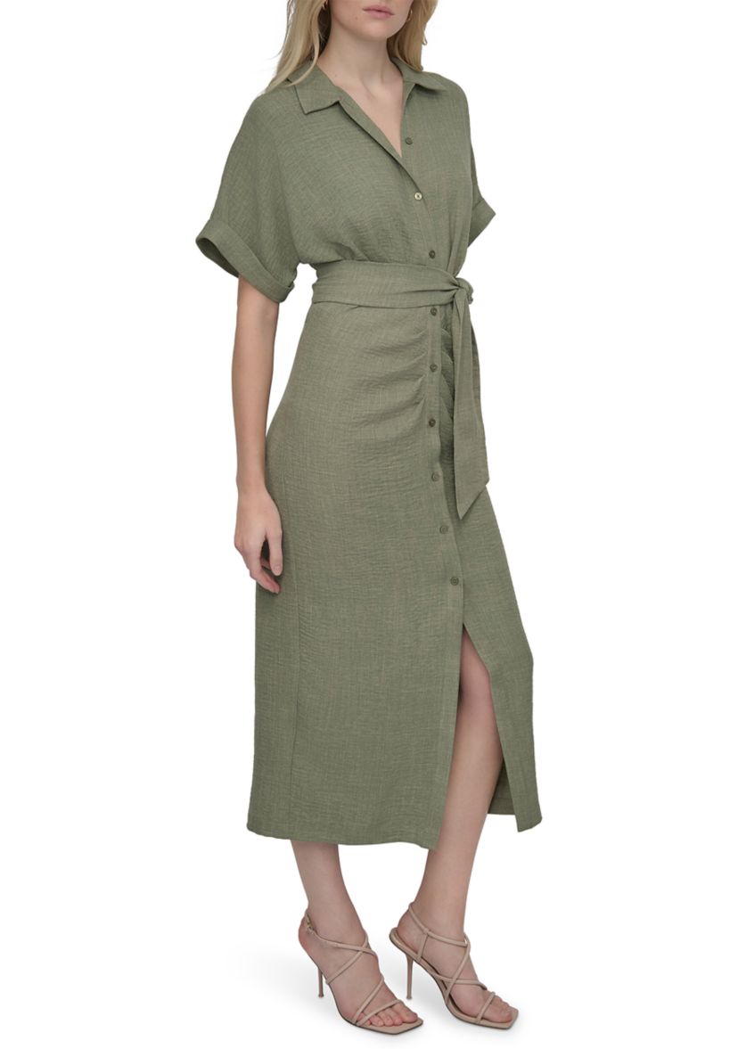 Womens Belted Shirtdress