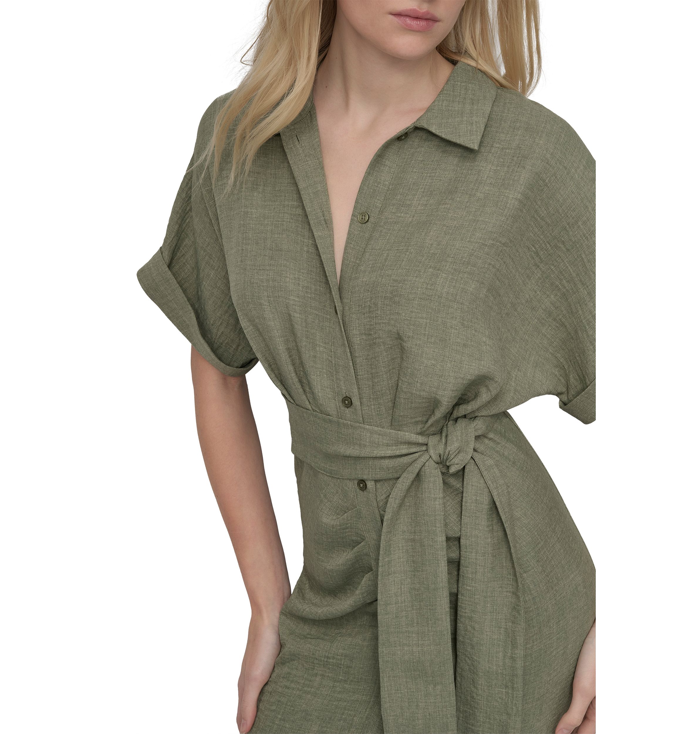 Womens Belted Shirtdress