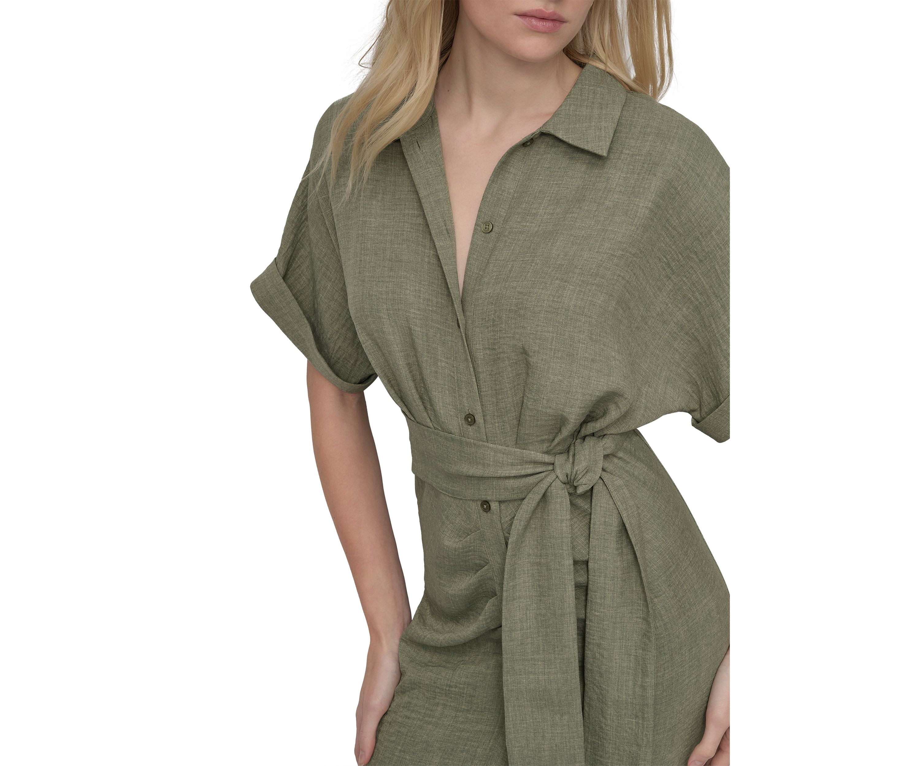 Womens Belted Shirtdress