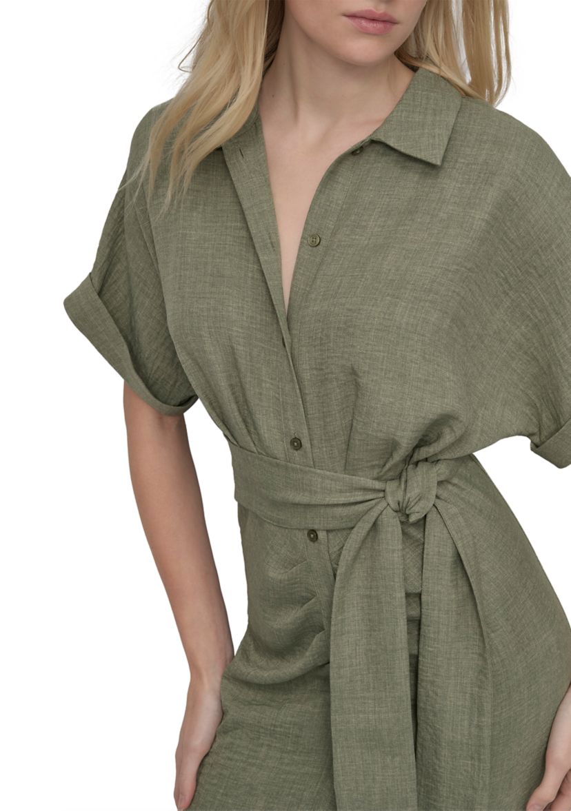 Womens Belted Shirtdress