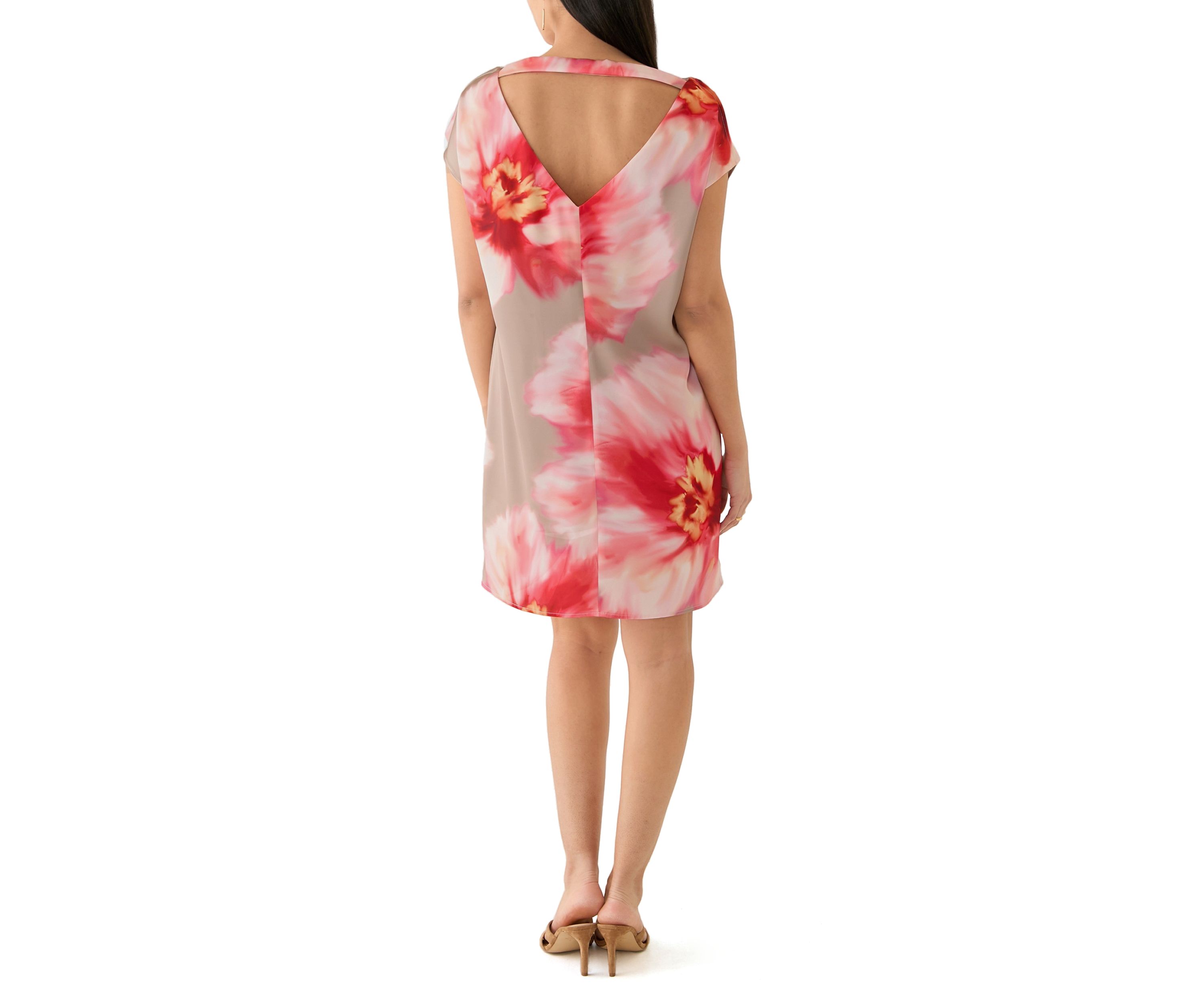 Womens Floral Printed Sheath Dress