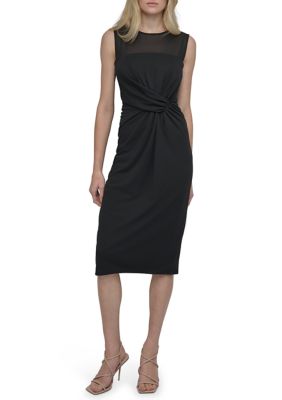 DKNY Women's Sleeveless Sheath Dress, Black, 8