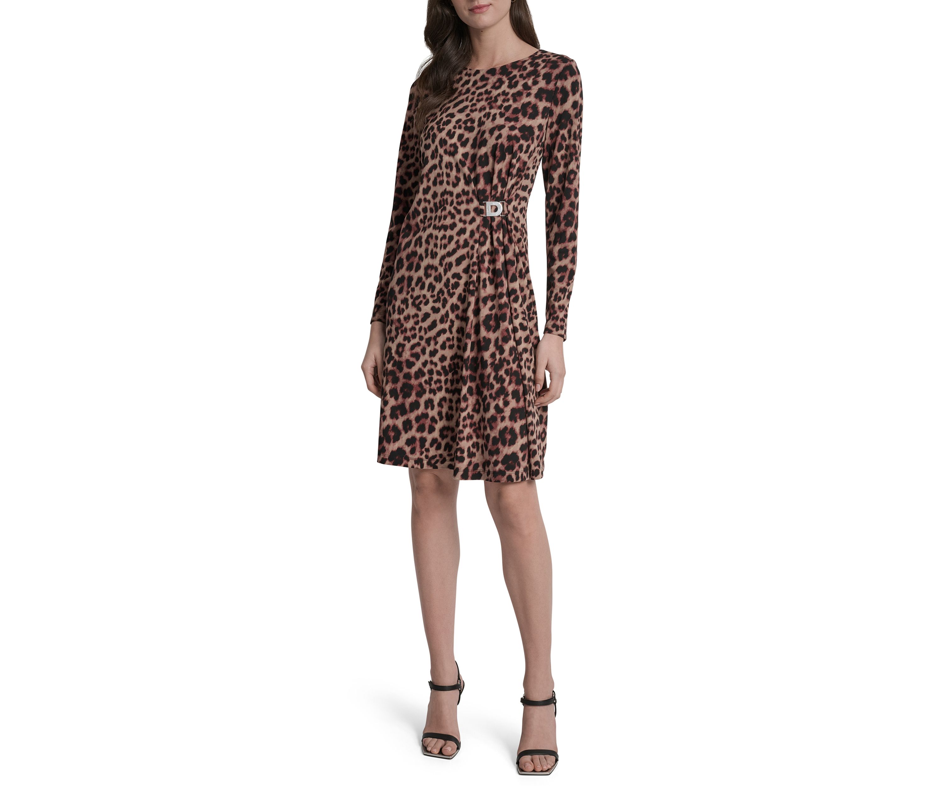 Womens Long Sleeve Jersey Sheath Dress