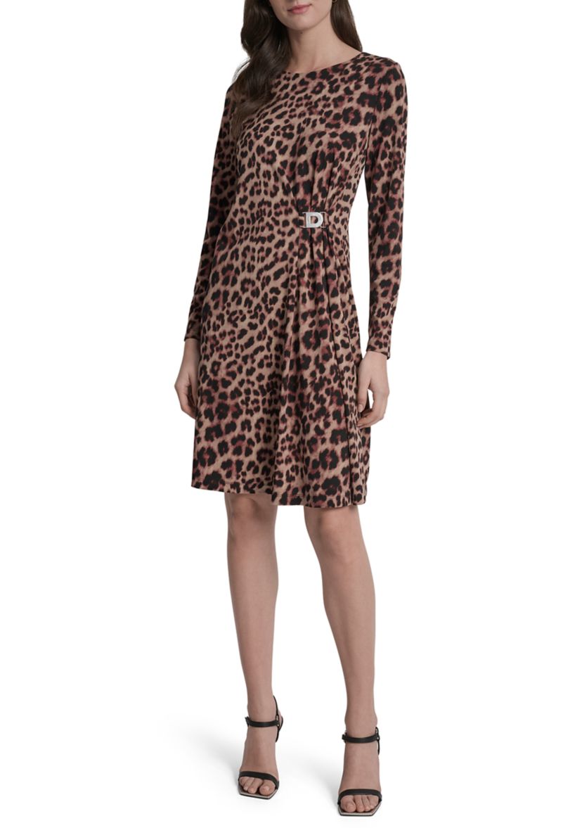 Womens Long Sleeve Jersey Sheath Dress