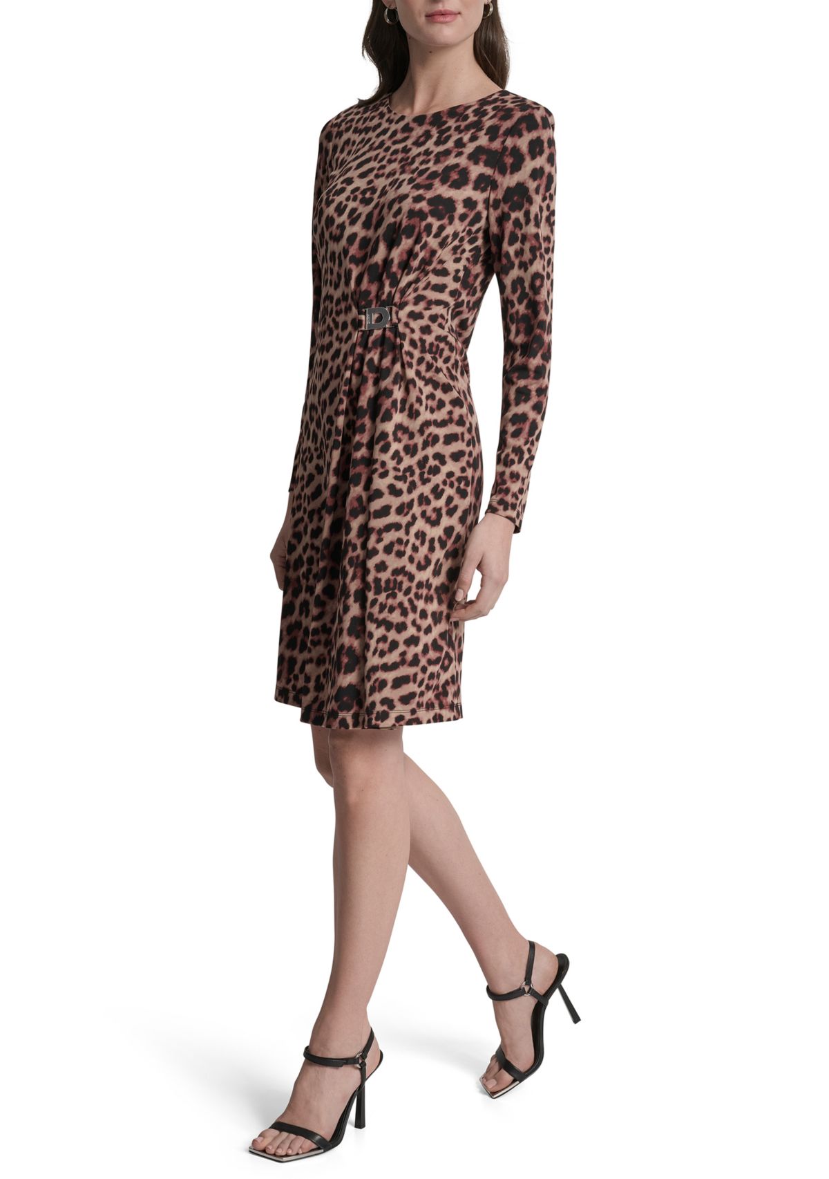 Womens Long Sleeve Jersey Sheath Dress