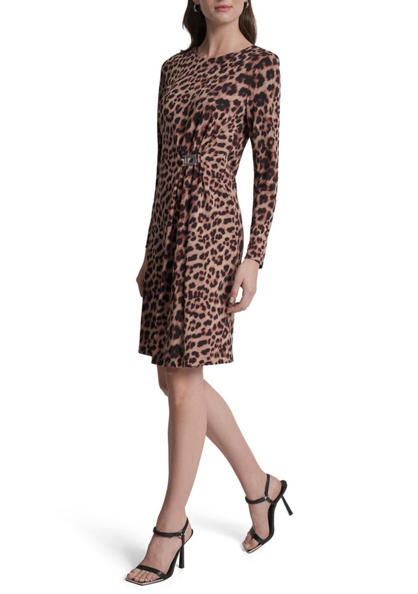 Womens Long Sleeve Jersey Sheath Dress