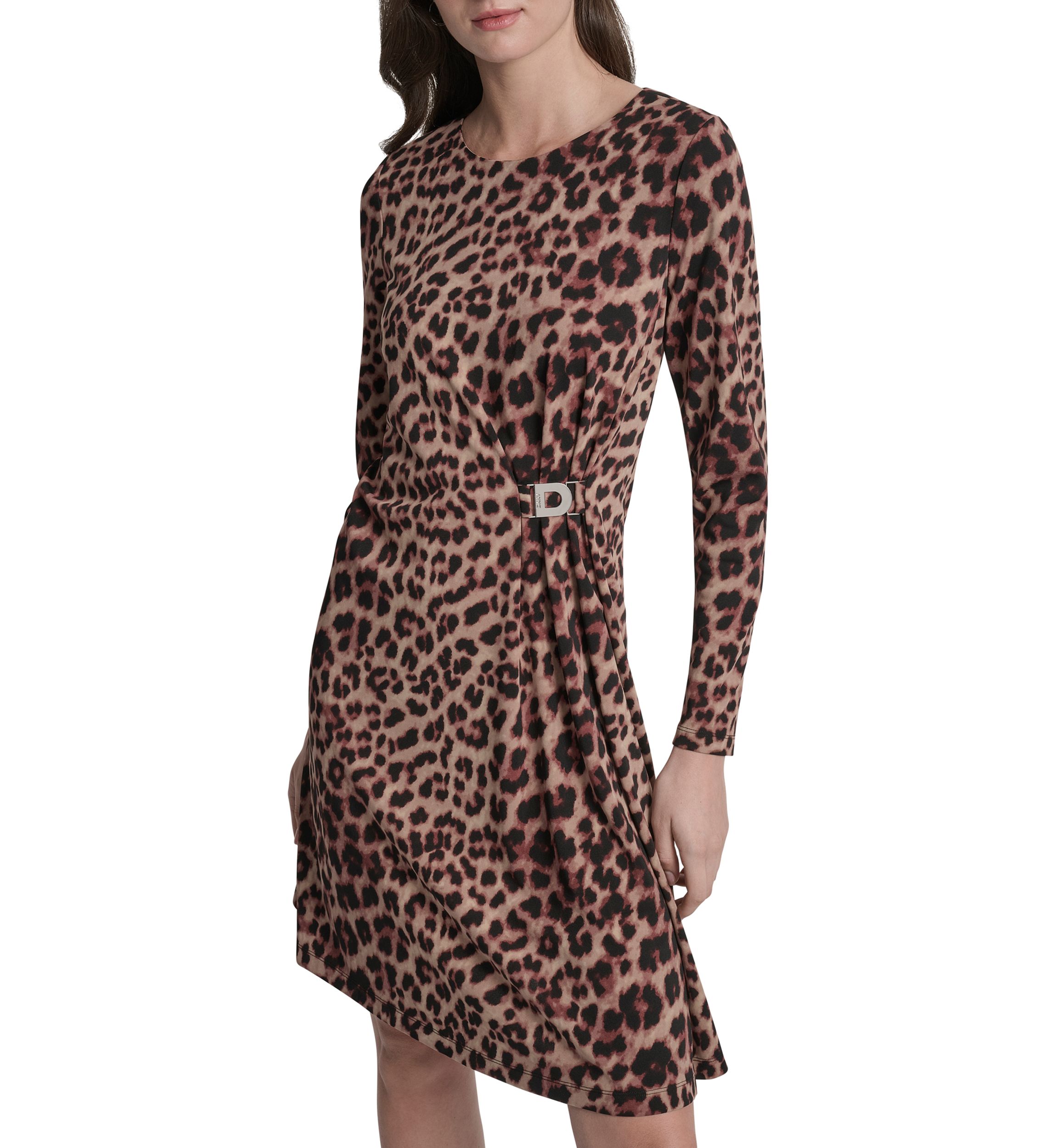 Womens Long Sleeve Jersey Sheath Dress