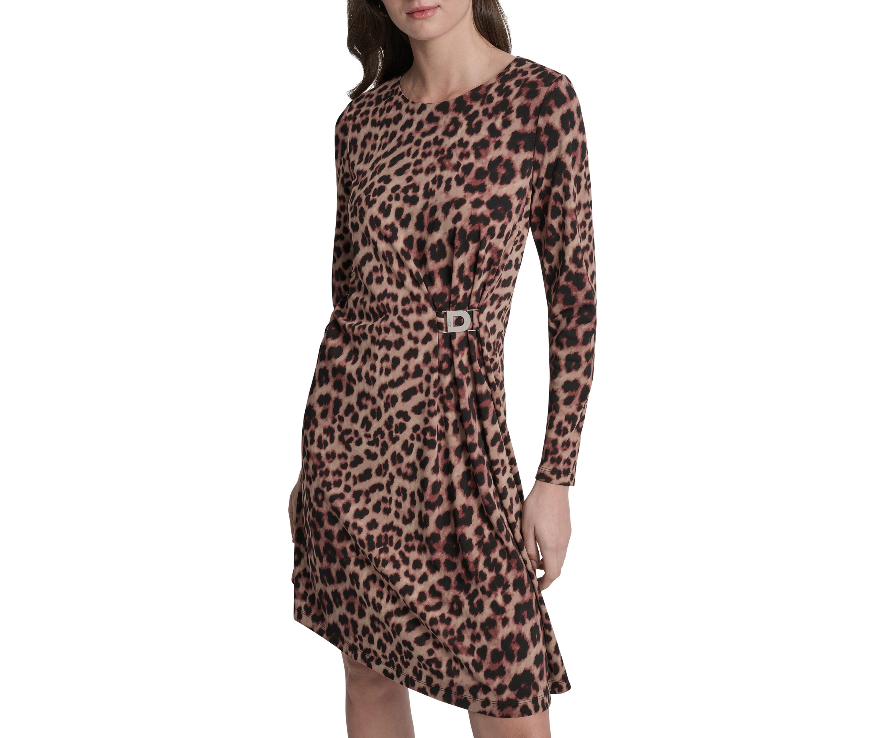 Womens Long Sleeve Jersey Sheath Dress