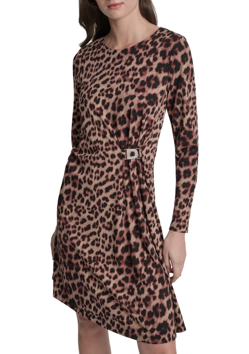 Womens Long Sleeve Jersey Sheath Dress
