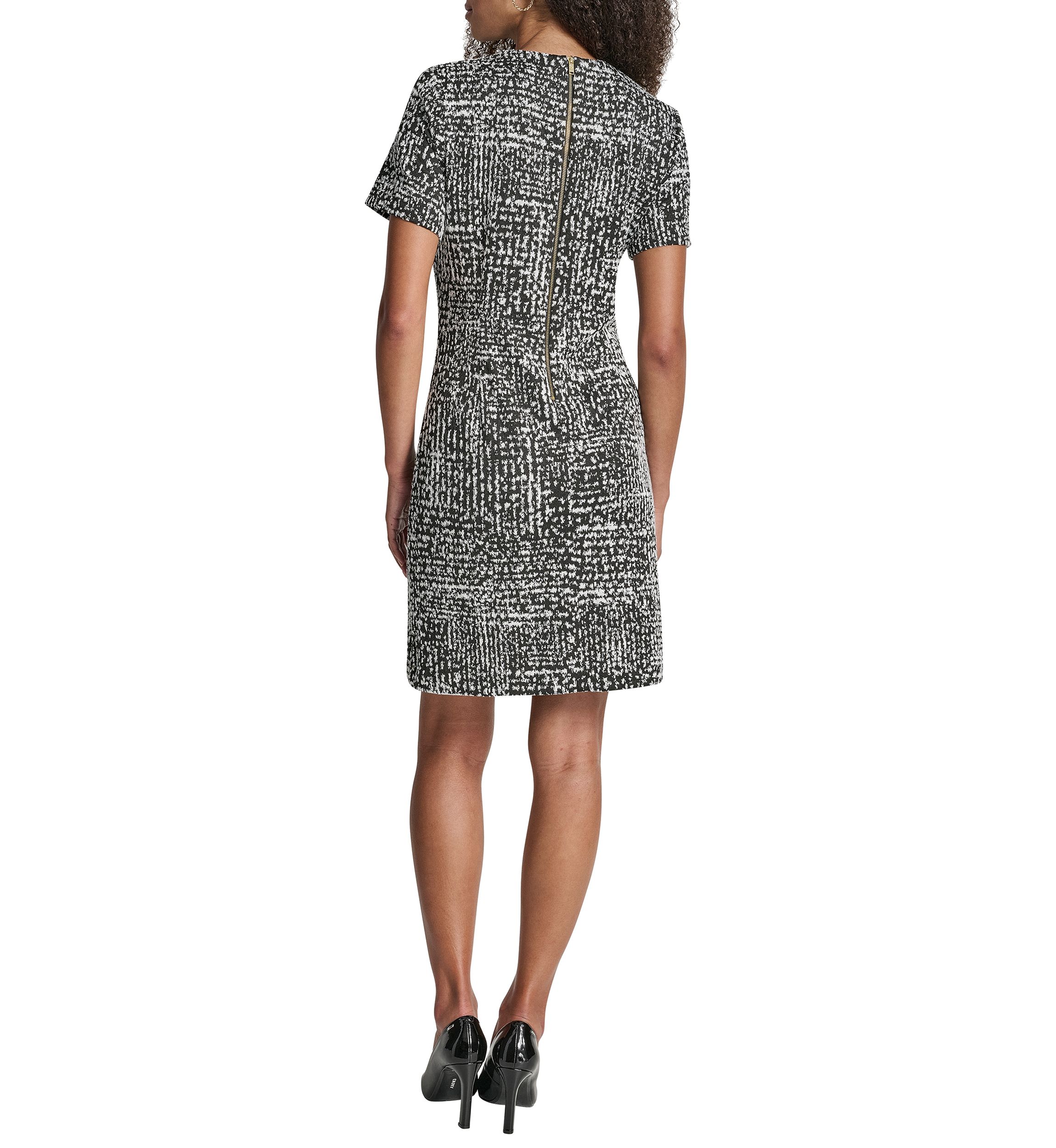 Womens Houndstooth Print Sheath Dress