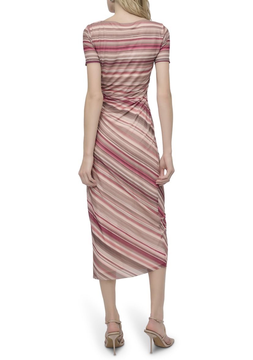 Womens Stripe Crepe Midi Dress
