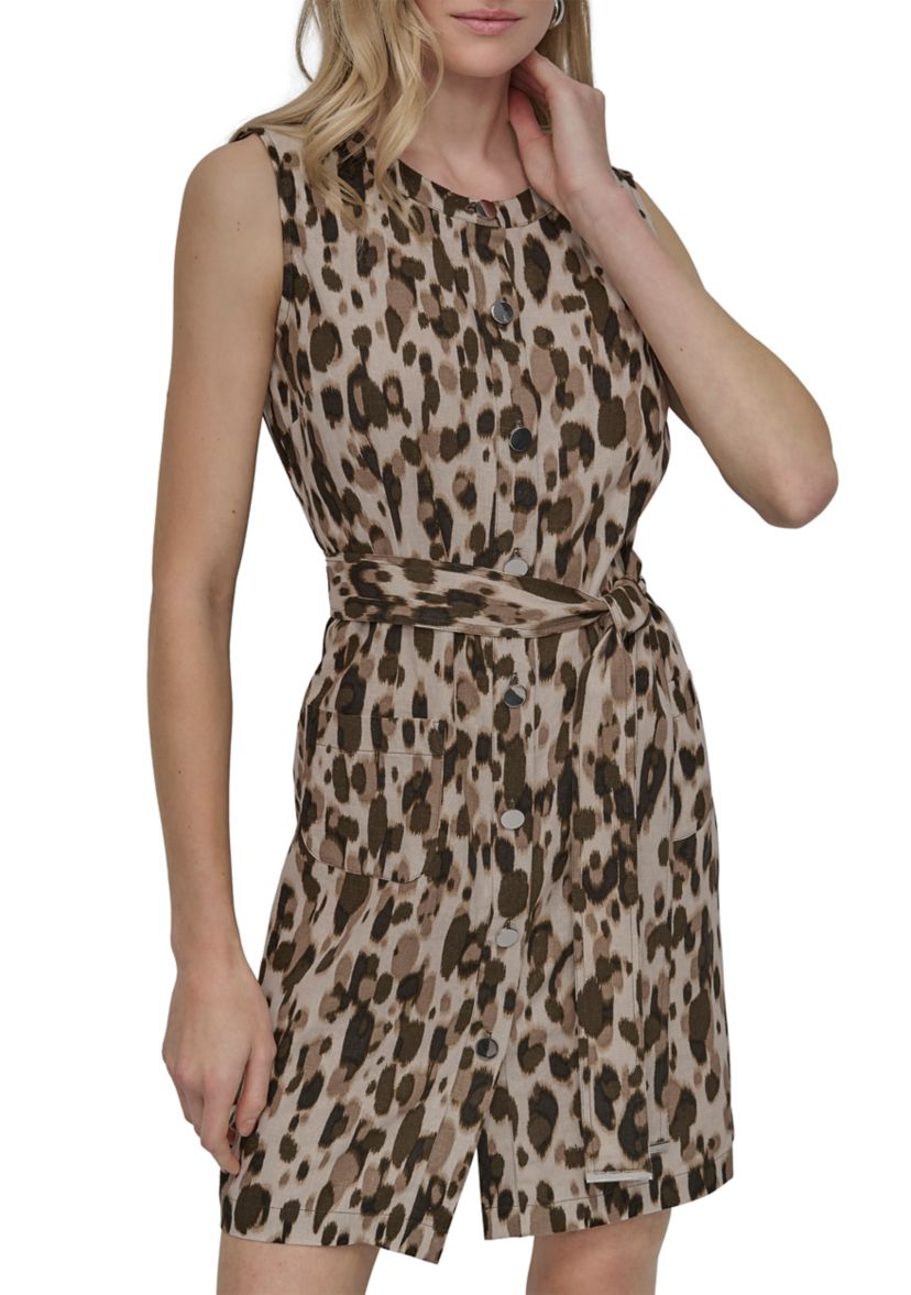 Womens Animal Printed A-Line Dress