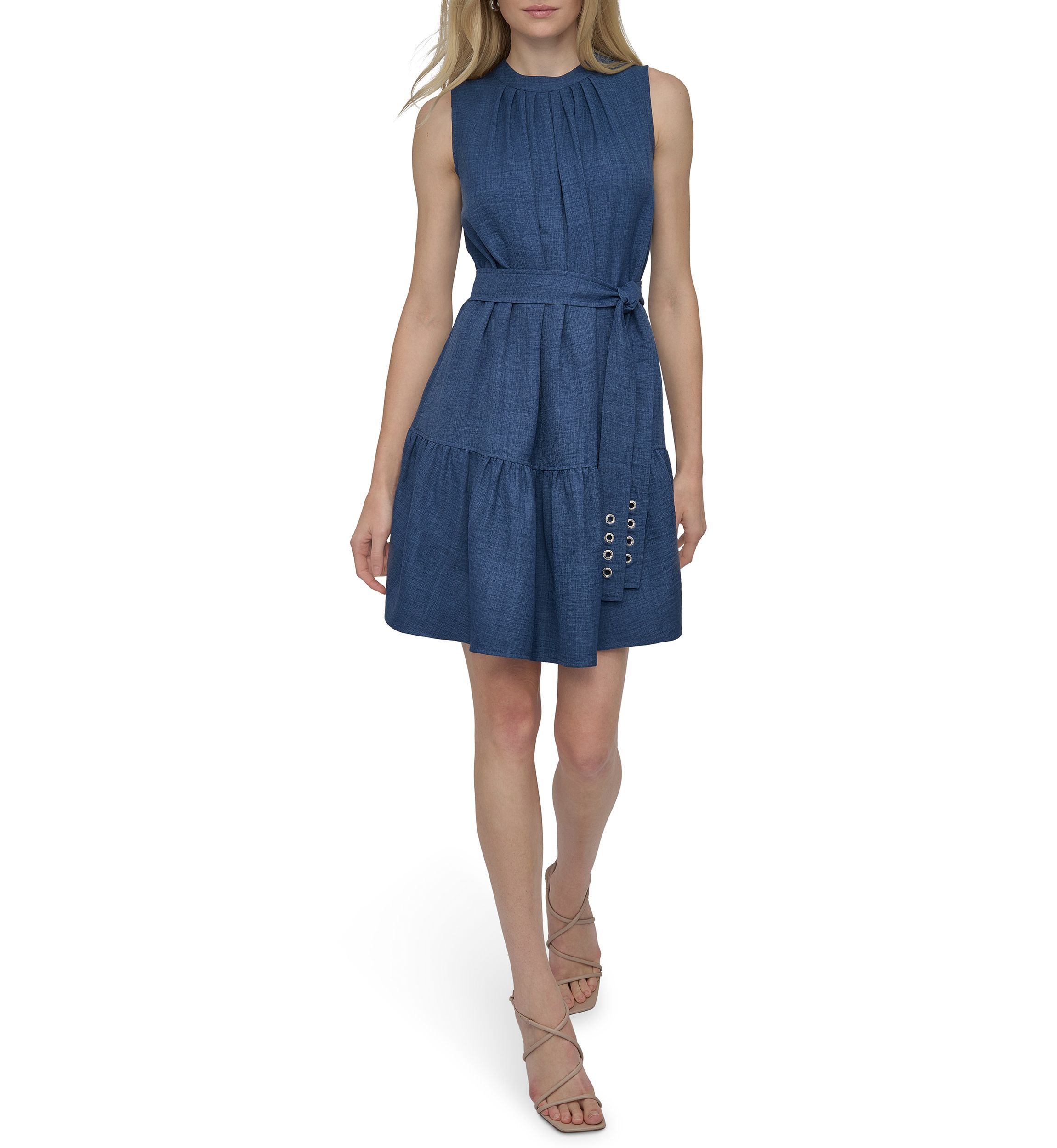Womens Ruffle Hem A-Line Dress