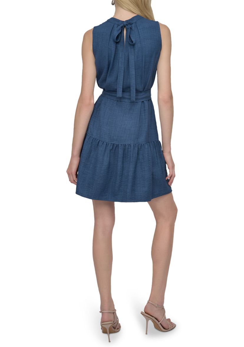 Womens Ruffle Hem A-Line Dress