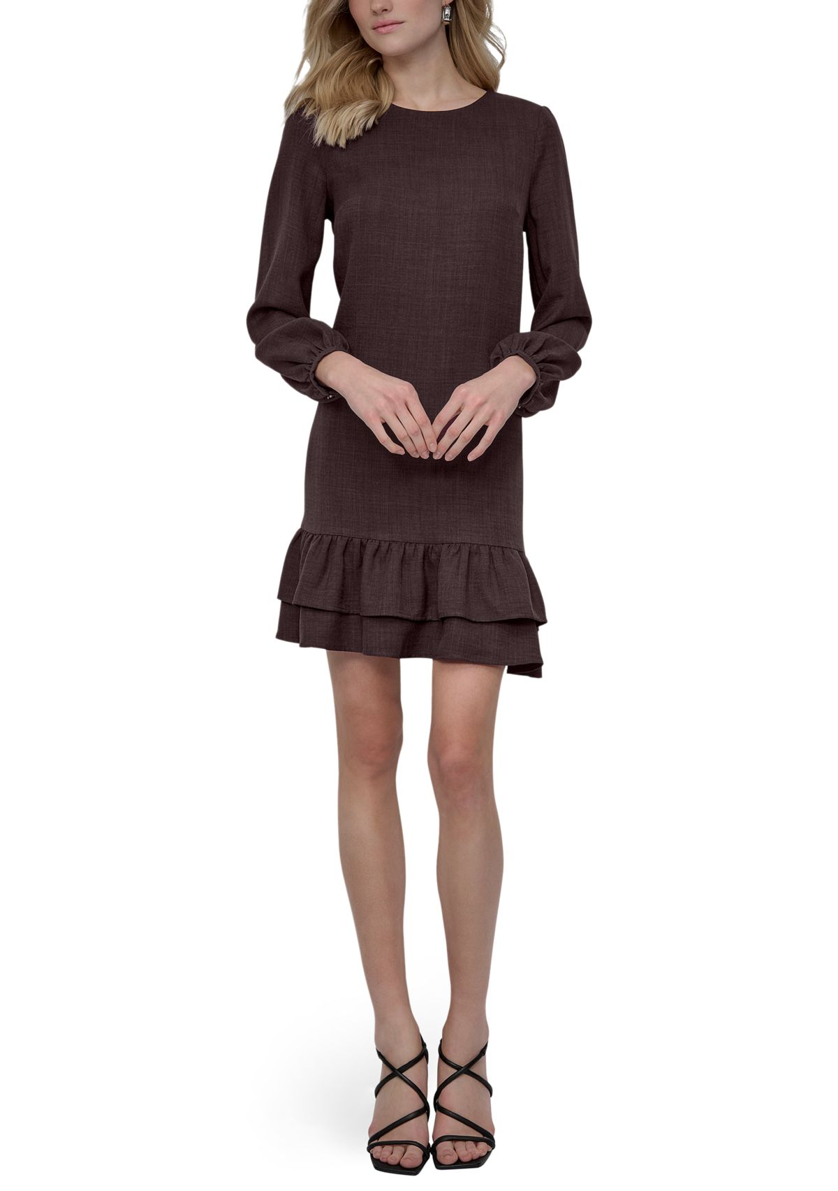 Womens Solid Washer A-Line Dress