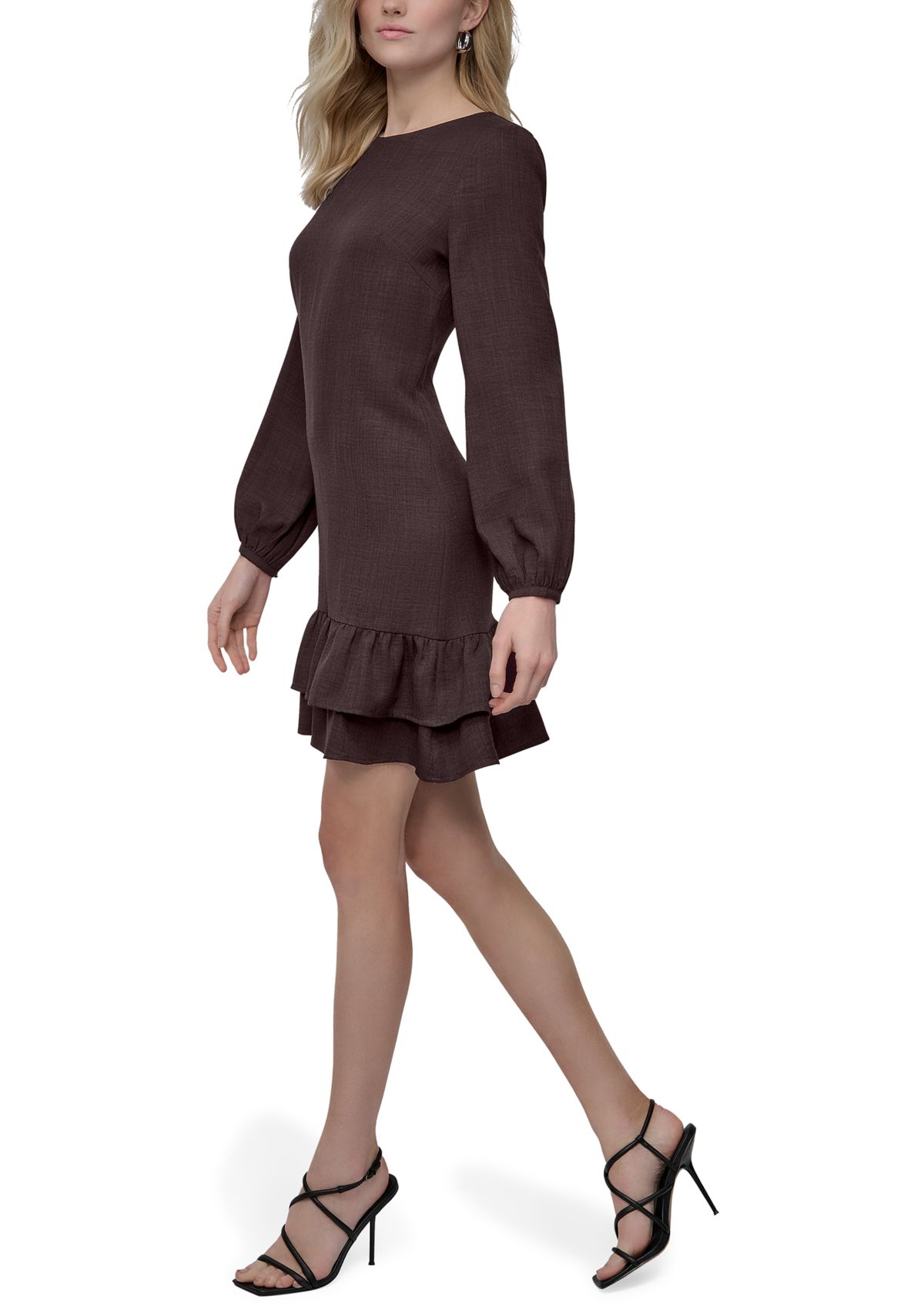Womens Solid Washer A-Line Dress