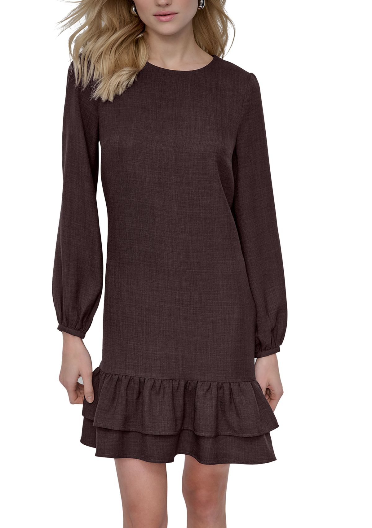 Womens Solid Washer A-Line Dress