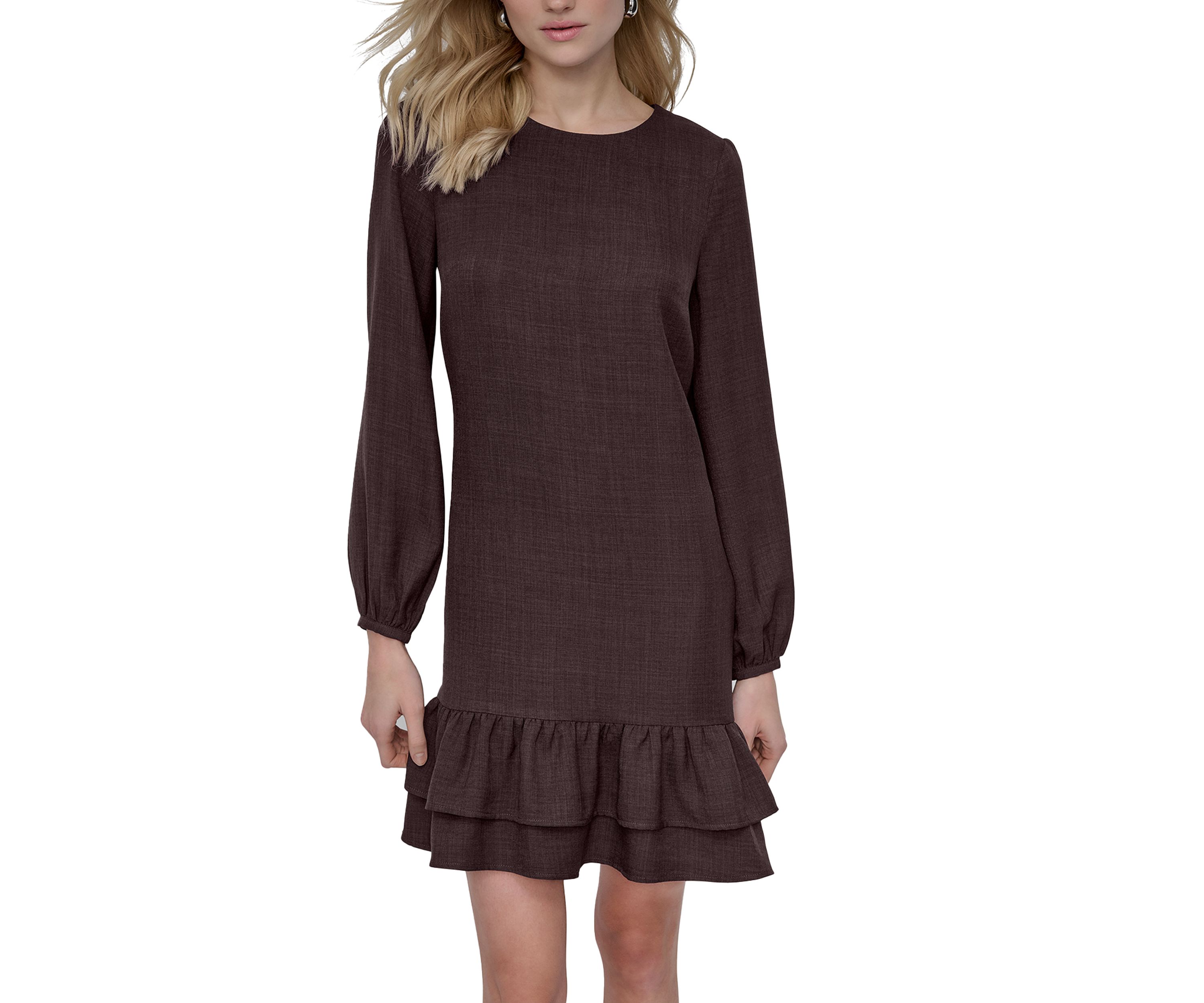 Womens Solid Washer A-Line Dress
