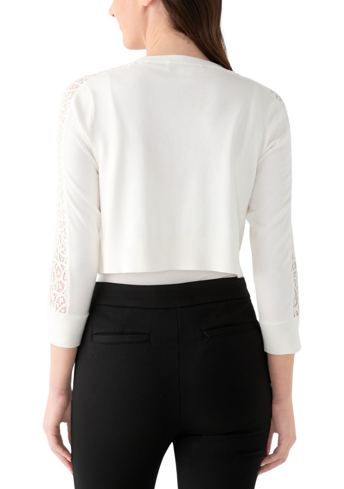 Womens 3/4 Sleeve Lace Solid Topper