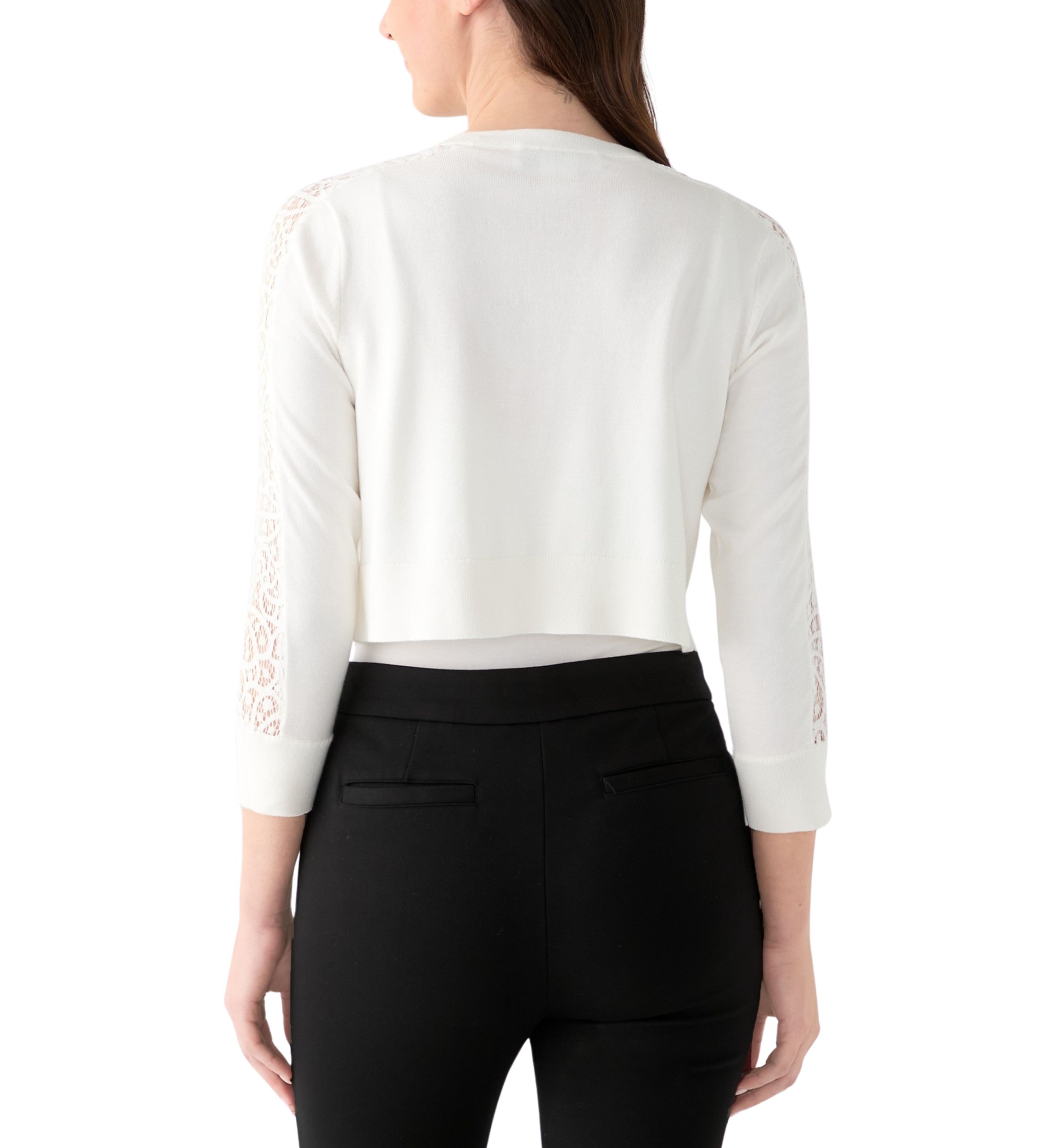 Womens 3/4 Sleeve Lace Solid Topper