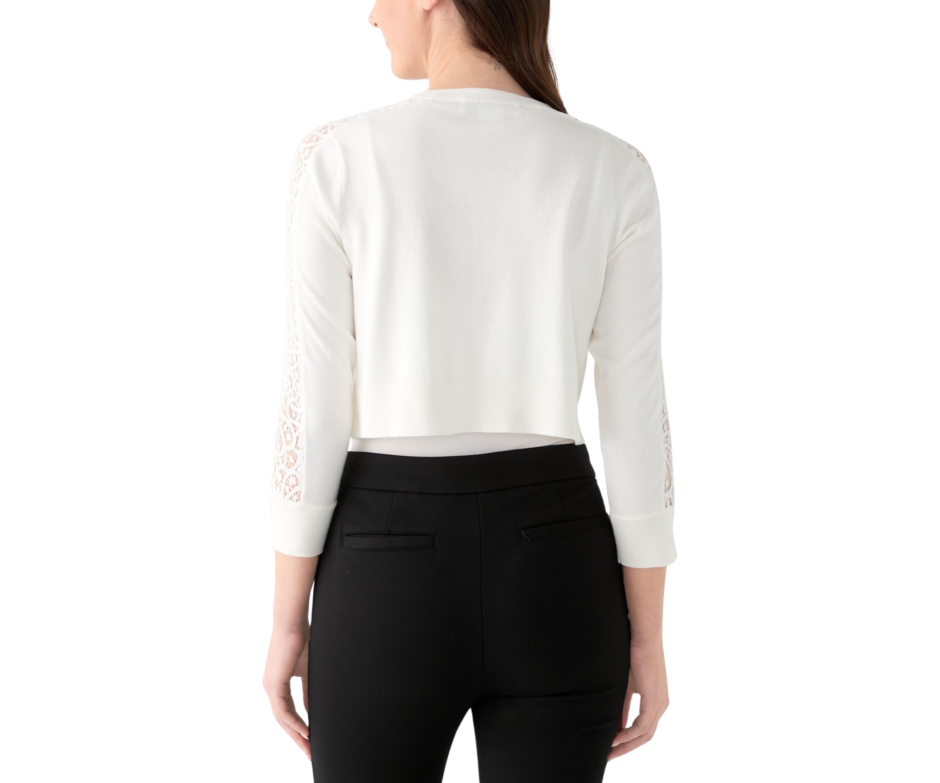 Womens 3/4 Sleeve Lace Solid Topper