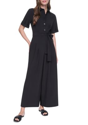 DKNY Women's Short Sleeve Crepe Jumpsuit