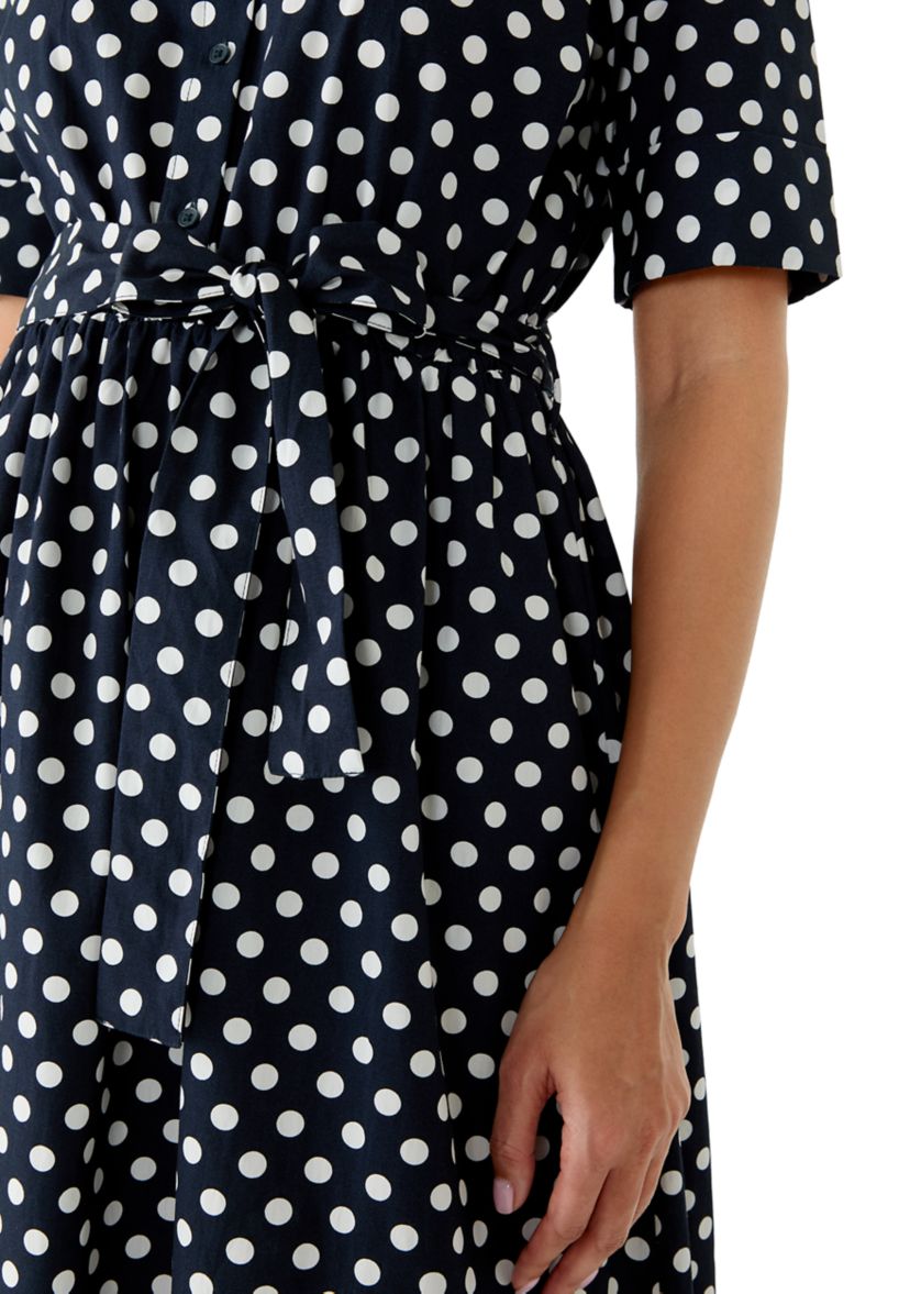 dkny black white dress FIT & FLARE MIDI SHIRT DRESS main image 0