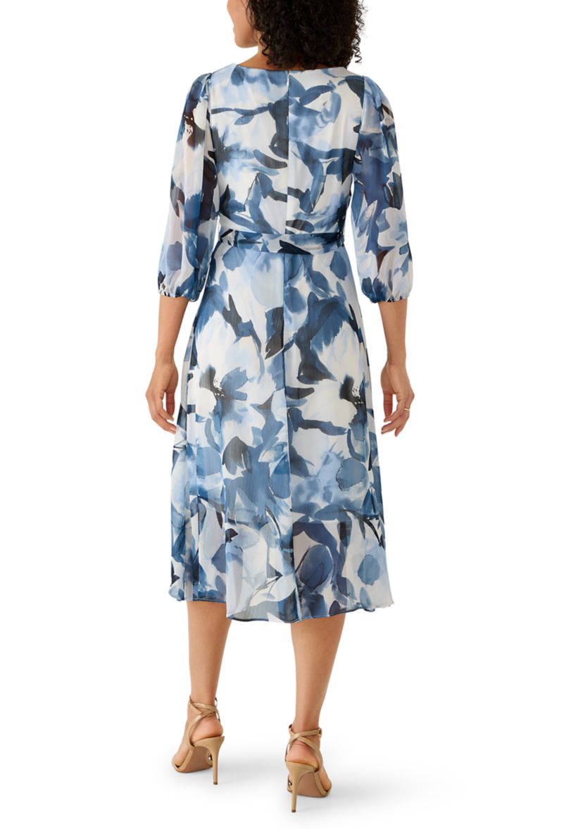 DKNY Women's Short Puff Sleeve Midi Wrap Dress | Belk