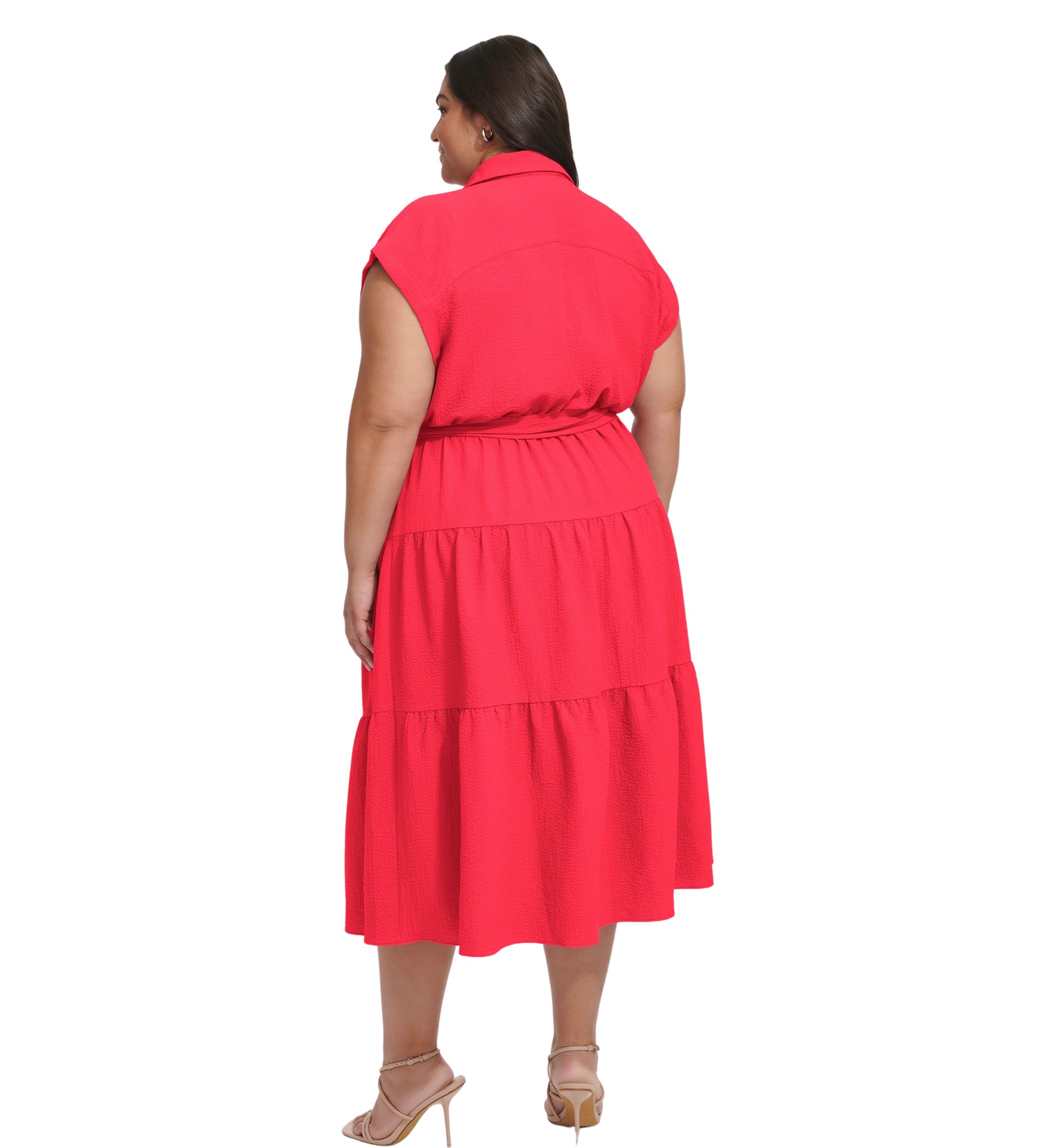 Plus Size Tie Waist Shirtdress