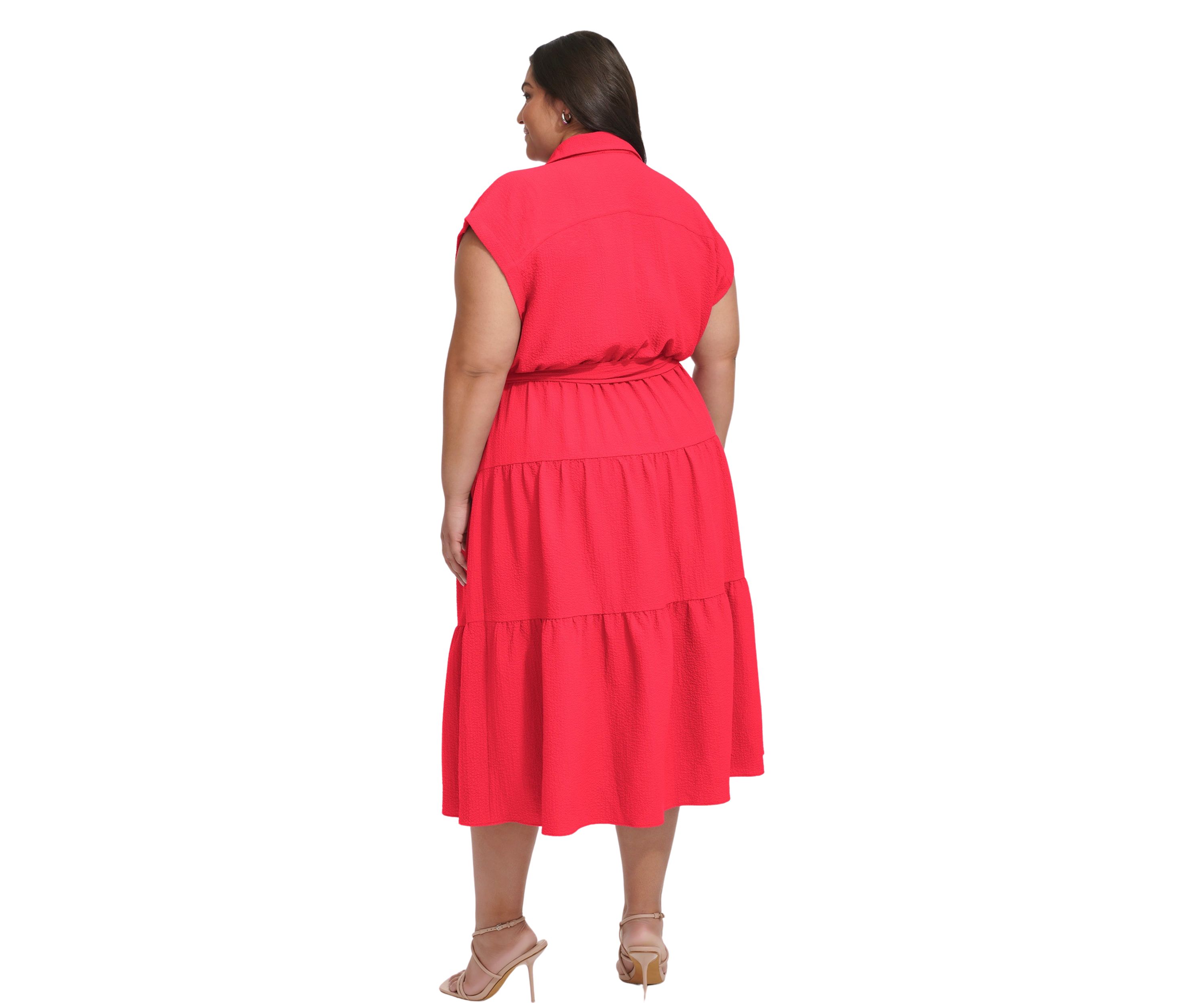 Plus Size Tie Waist Shirtdress