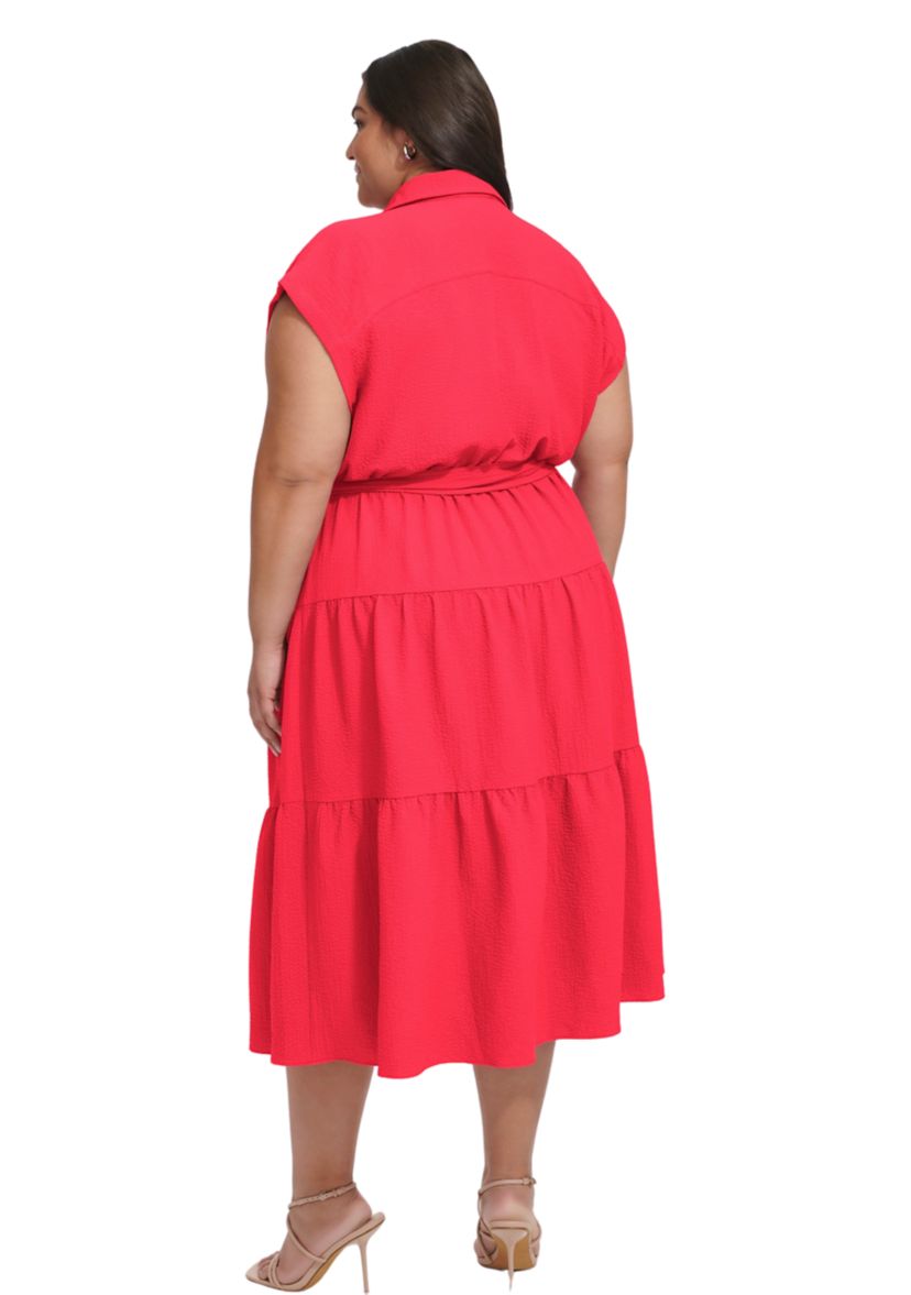 Plus Size Tie Waist Shirtdress