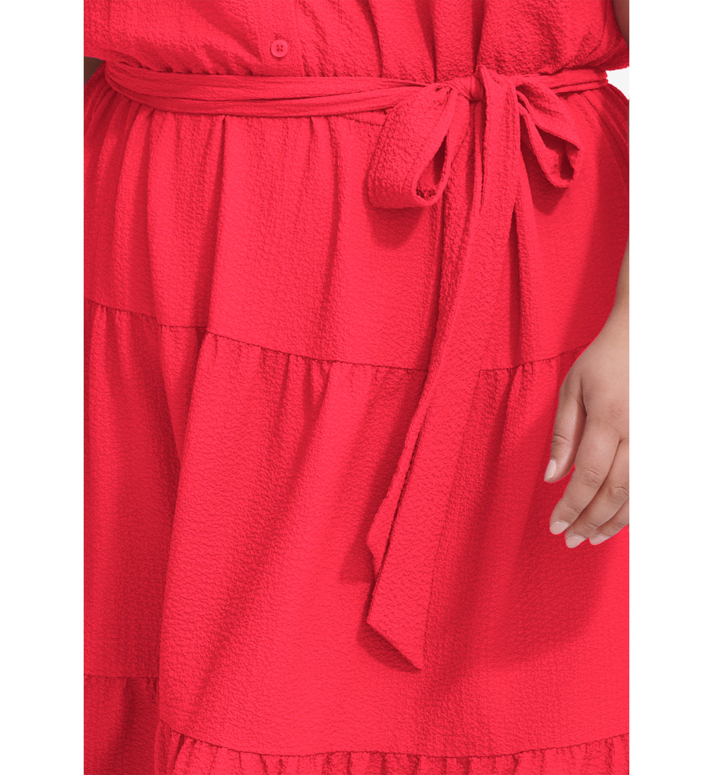 Plus Size Tie Waist Shirtdress