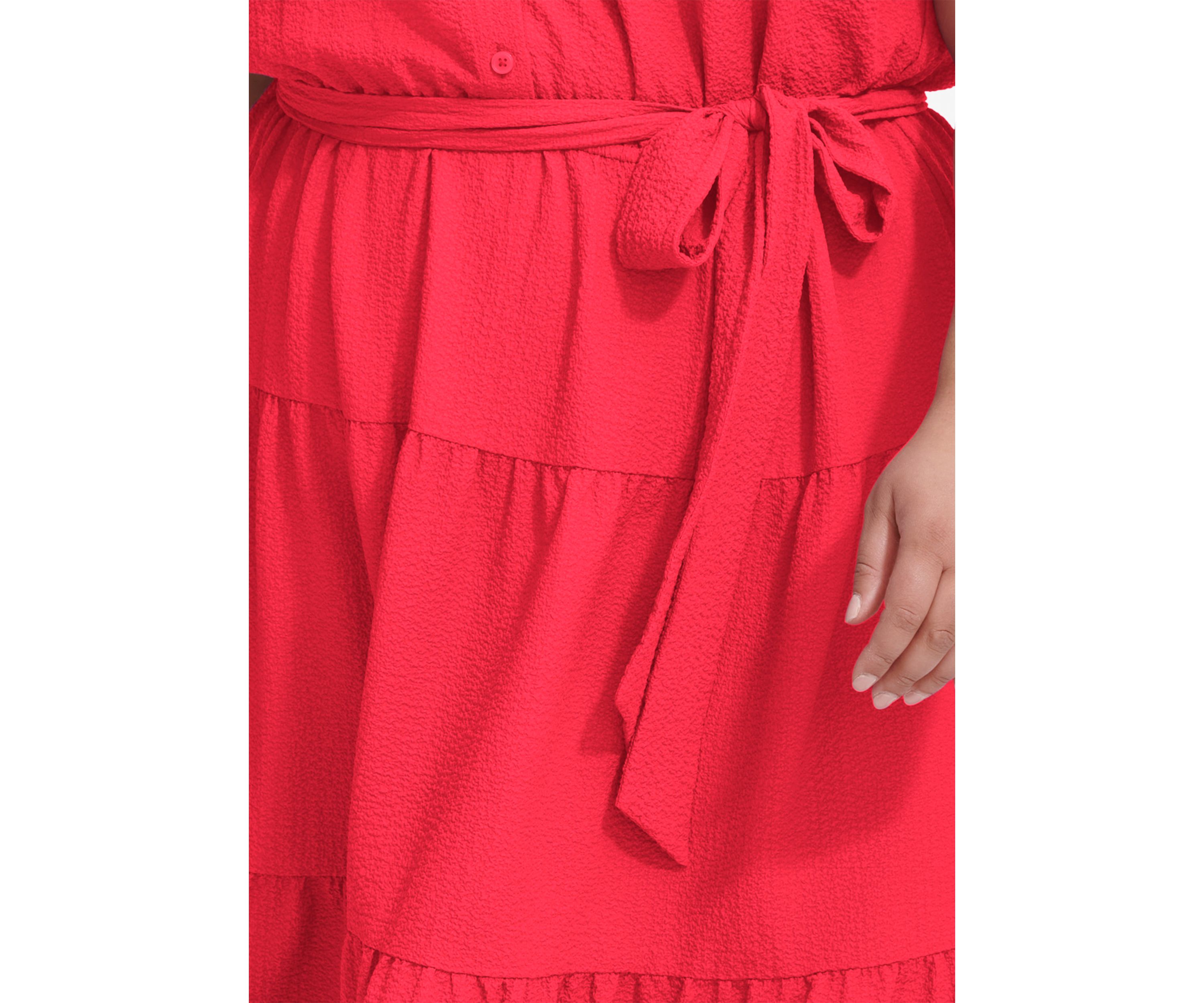 Plus Size Tie Waist Shirtdress
