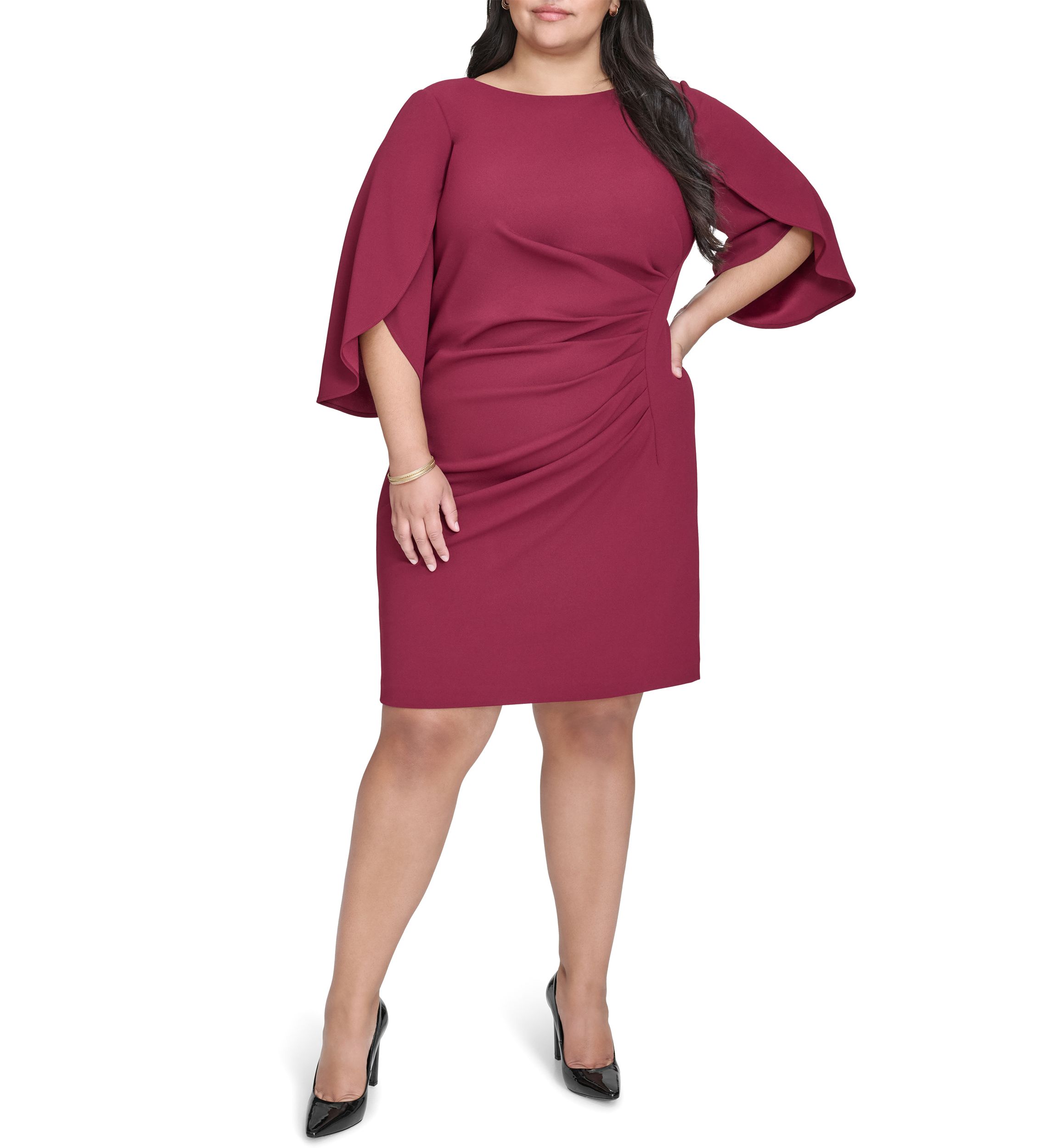 Plus Size Side Ruched Sheath Dress