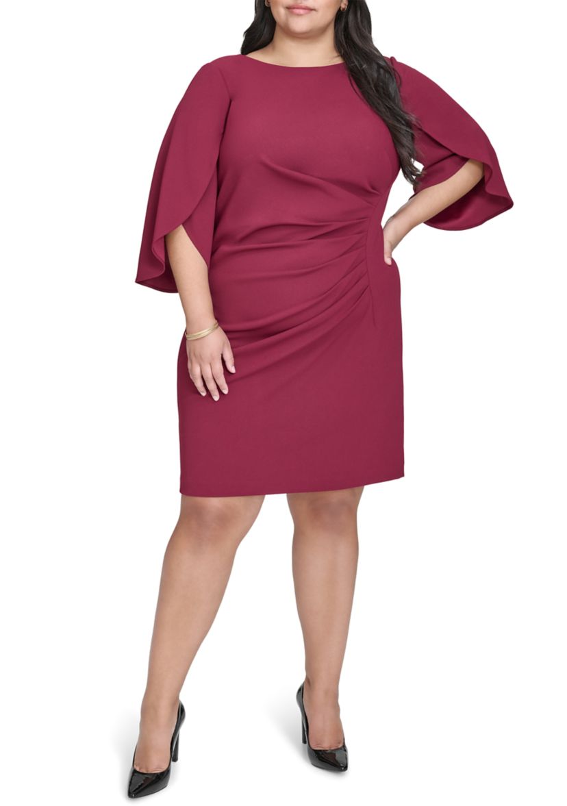 Plus Size Side Ruched Sheath Dress
