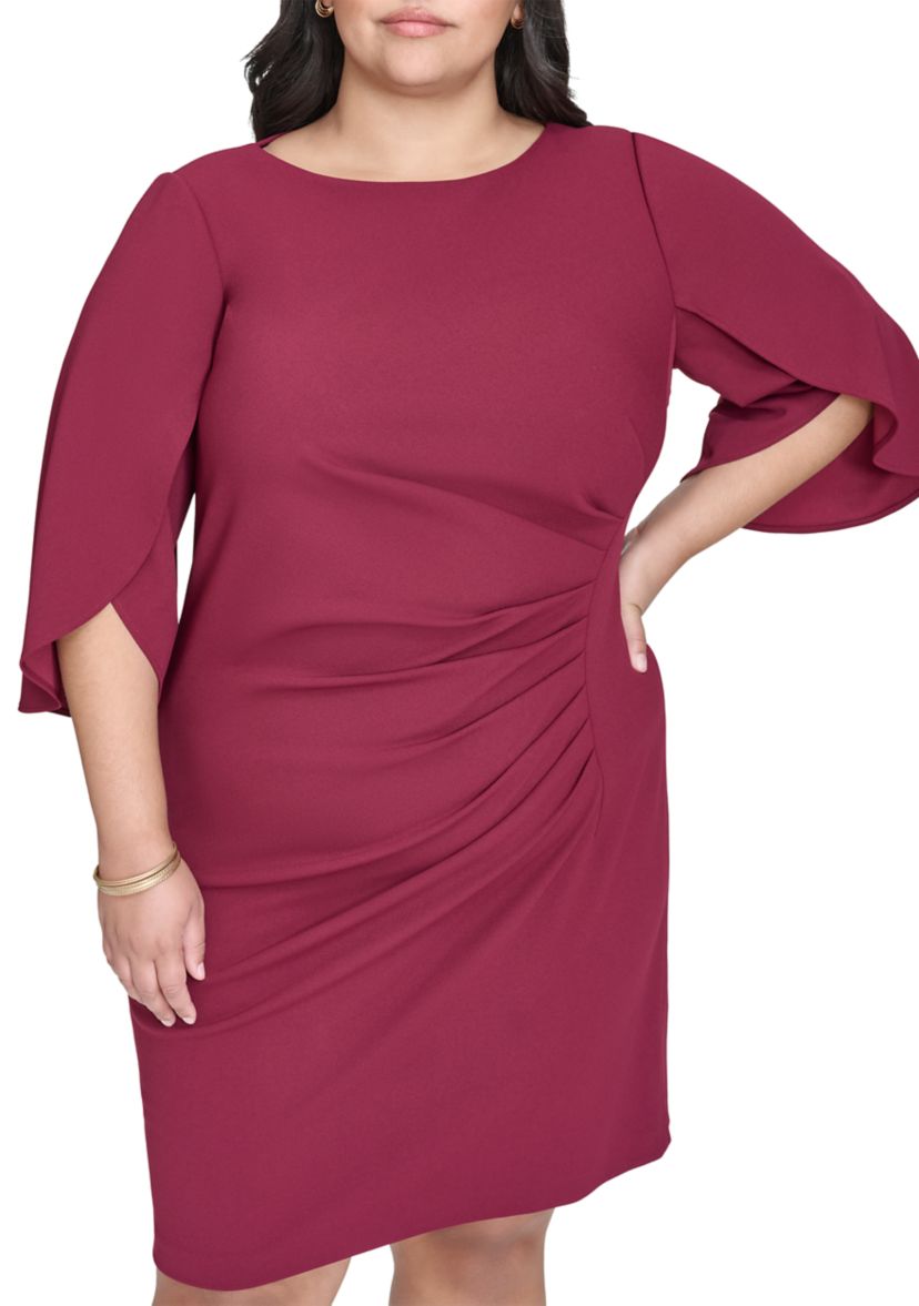 Plus Size Side Ruched Sheath Dress