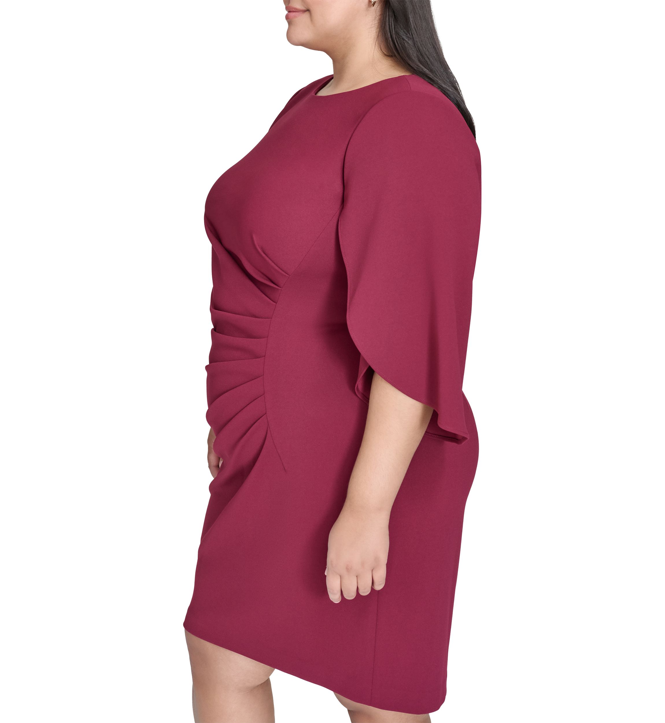 Plus Size Side Ruched Sheath Dress