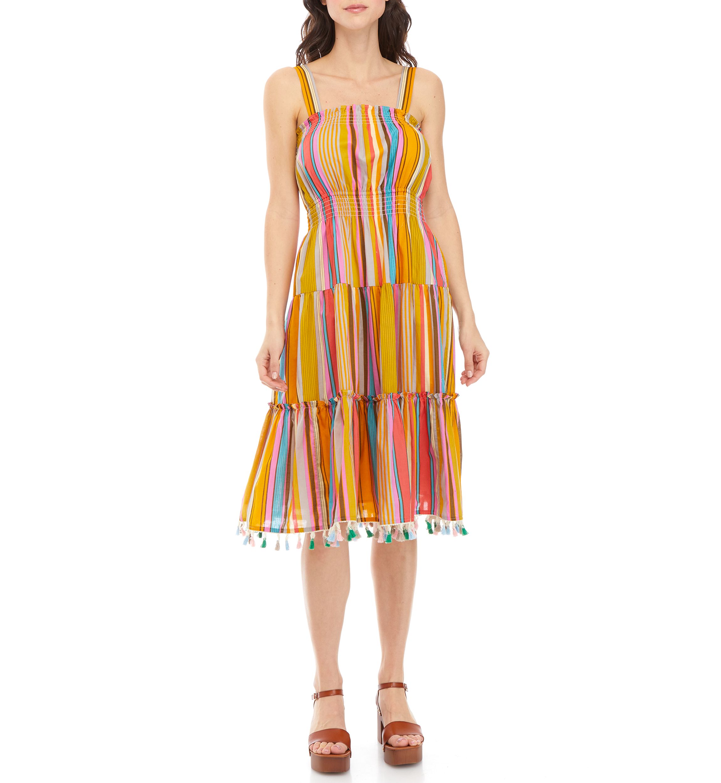 Womens Multi Tier Midi Dress