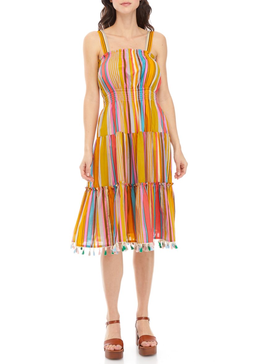 Womens Multi Tier Midi Dress