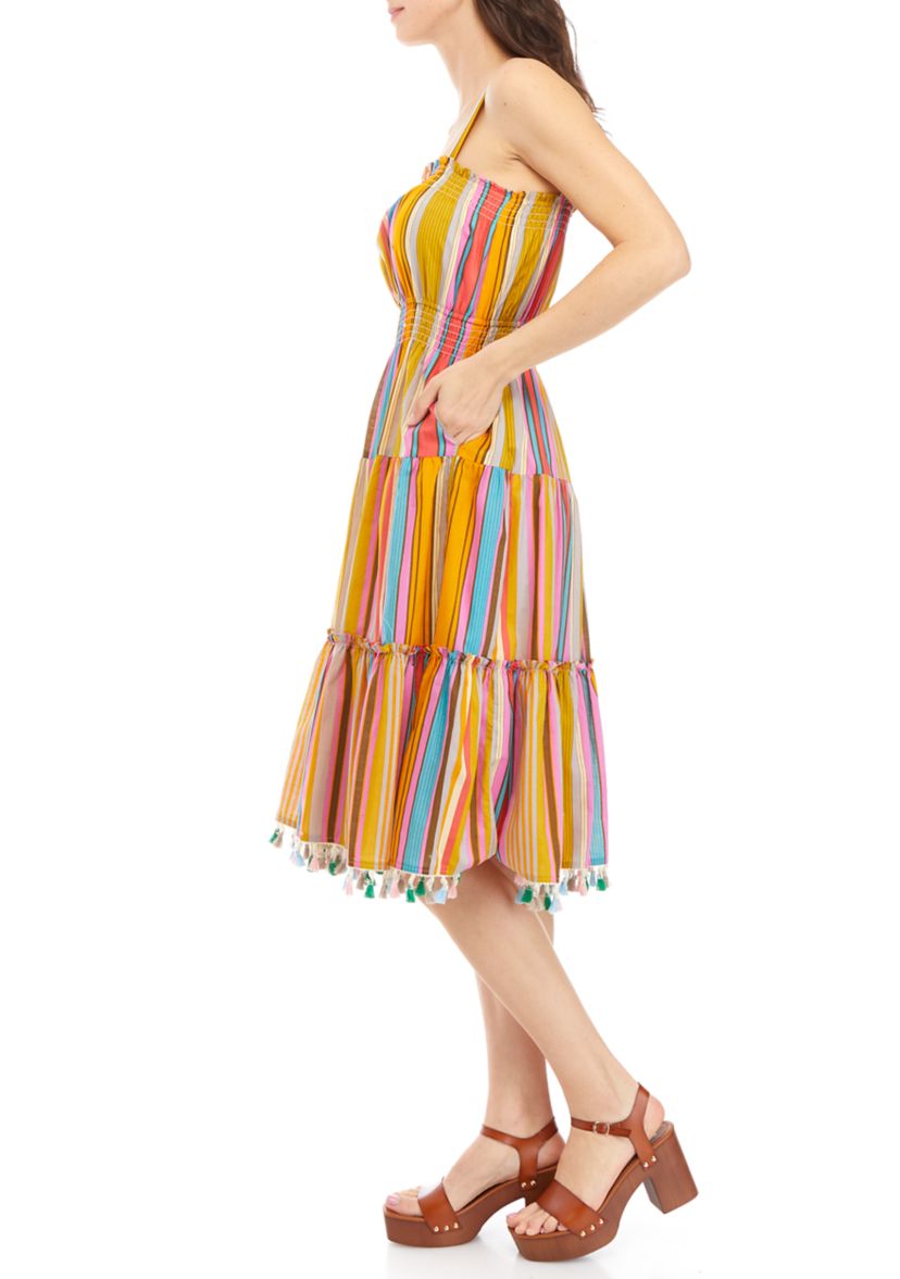 Womens Multi Tier Midi Dress