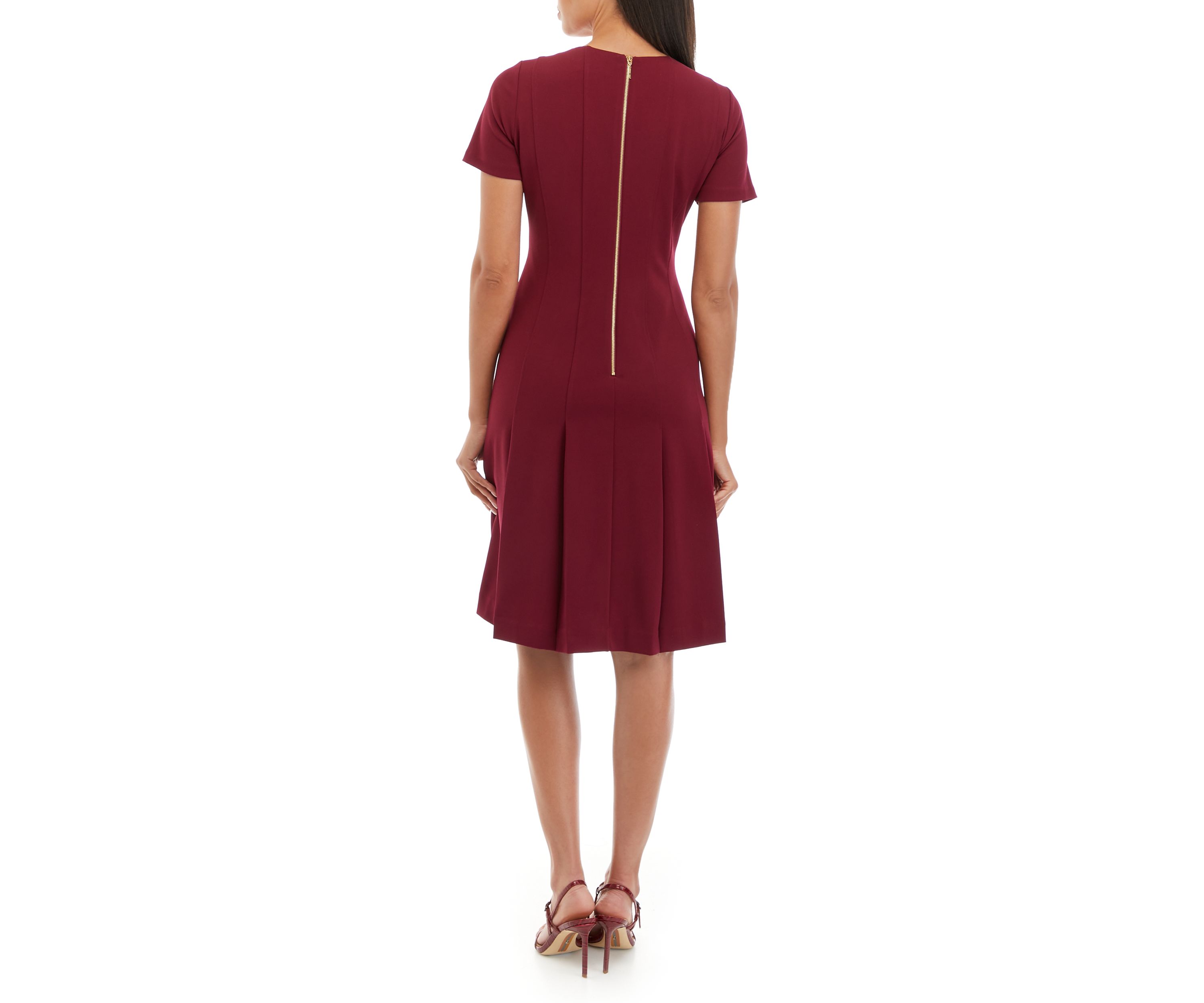 Womens Fit and Flare Dress with Ruffle Skirt