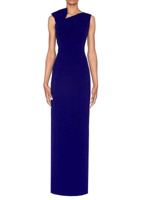 Focus By Shani Women's Sleeveless Bow Detail Gown, Navy Blue, 16