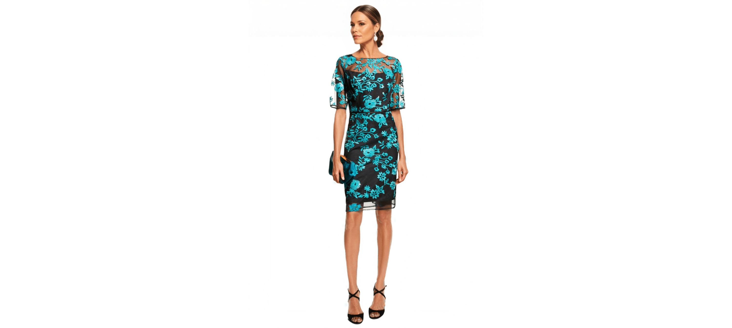 Novelty Emb Sheath Dress