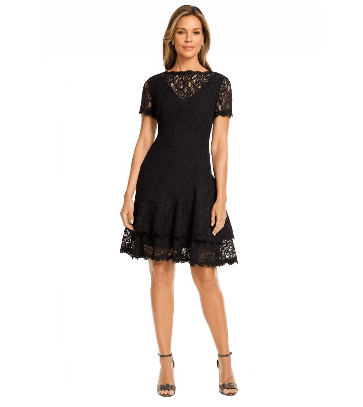 Two Tiered Ruffle Lace Dress