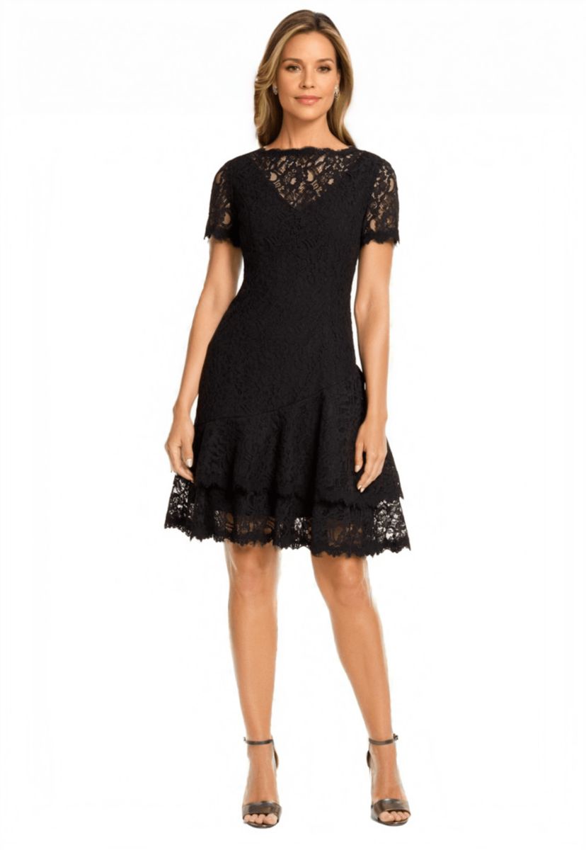 Two Tiered Ruffle Lace Dress